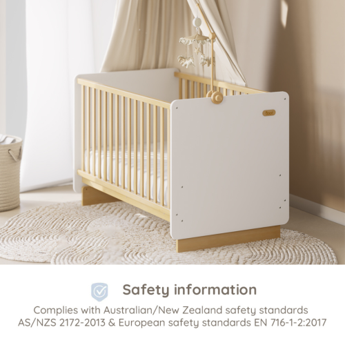 Boori Neat Kids Cot Bed, Barley White and Almond