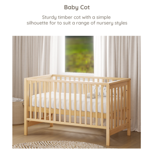 Boori Oslo Kids Baby Cot, Almond