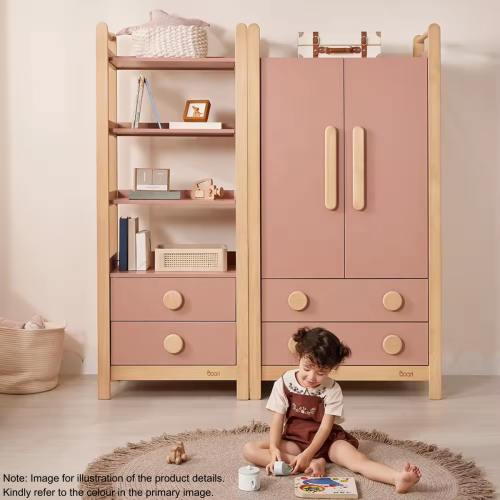 Boori Tidy Kids 2 Door Wardrobe With 2 Drawers, Blueberry and Almond