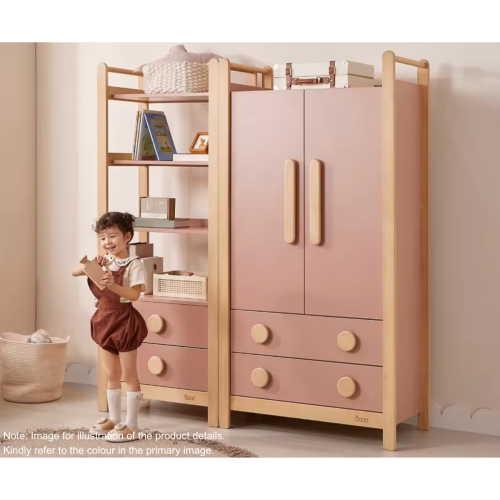 Boori Tidy Kids 2 Door Wardrobe With 2 Drawers, Blueberry and Almond