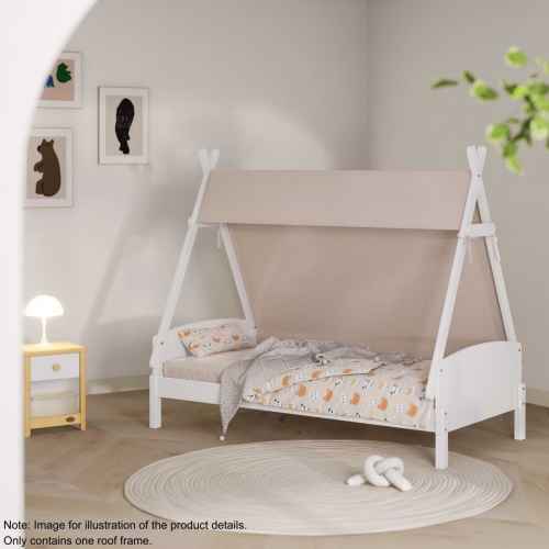 Boori Matilda Kids Triangular Roof Frame for Single Bed, Barley White