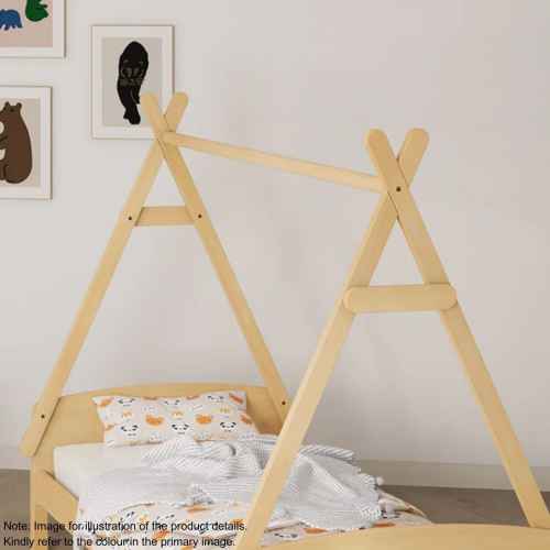 Boori Matilda Kids Triangular Roof Frame for Single Bed, Barley White