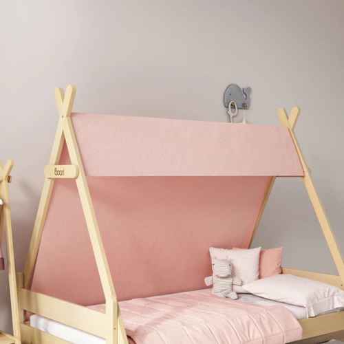 Boori Matilda Kids Single Bed with Roof &Tent, Barley White
