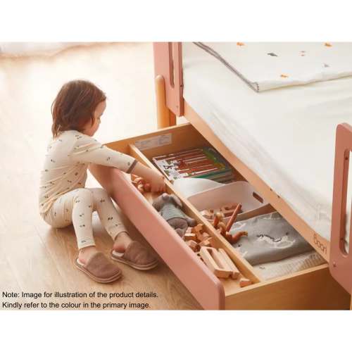 Boori Nova Kids Long Junior Double Bed with Drawer, Blueberry and Beech