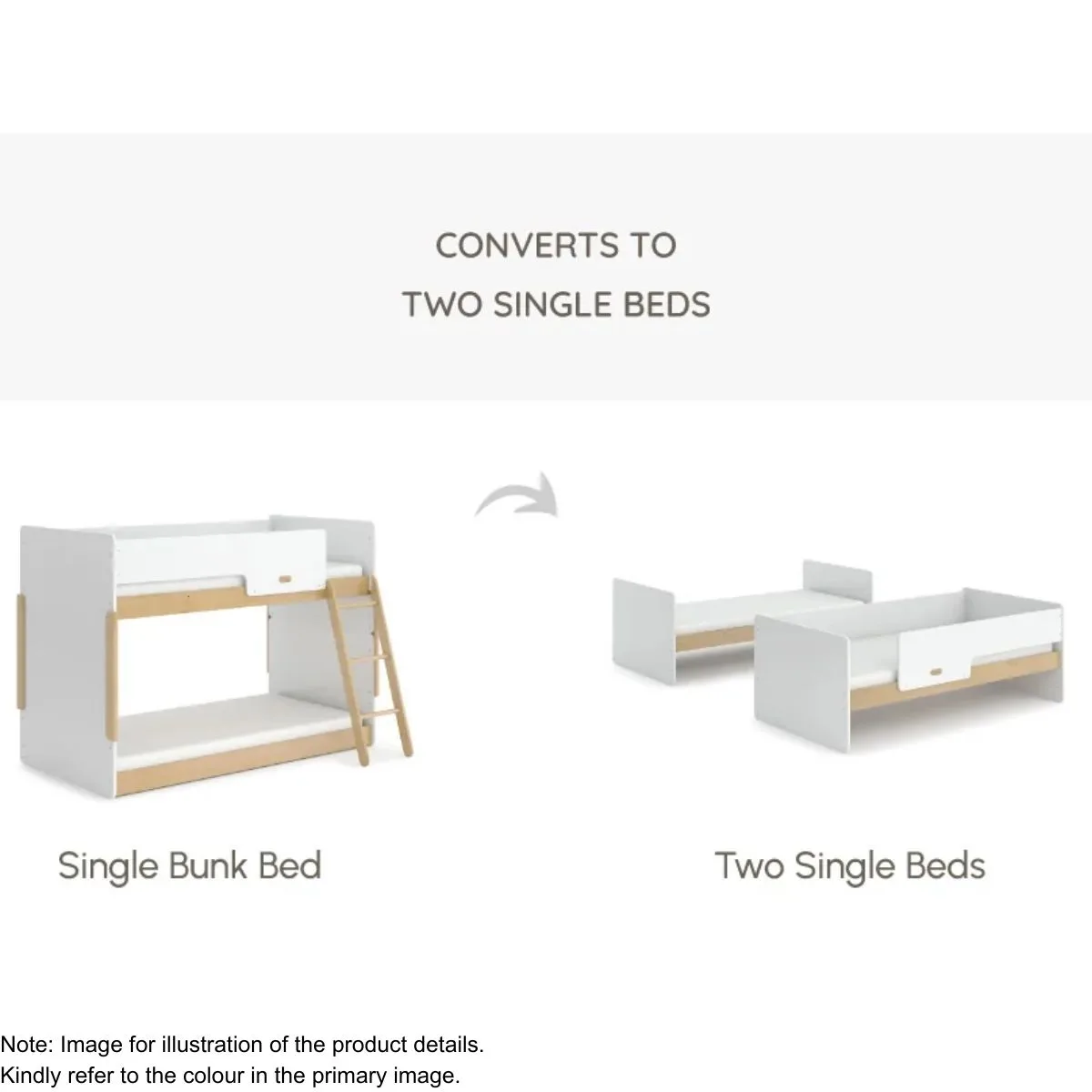 Boori Neat Kid Single Bunk Bed, Blueberry and Almond