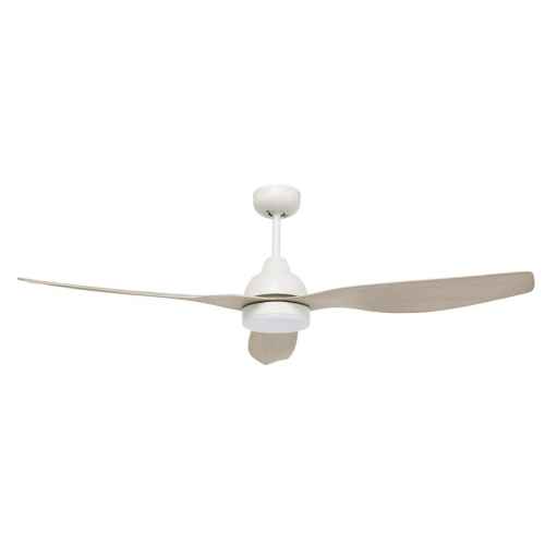 Brilliant BAHAMA Smart WiFi 52in. DC Ceiling Fan with Light, Whitewash Timber
