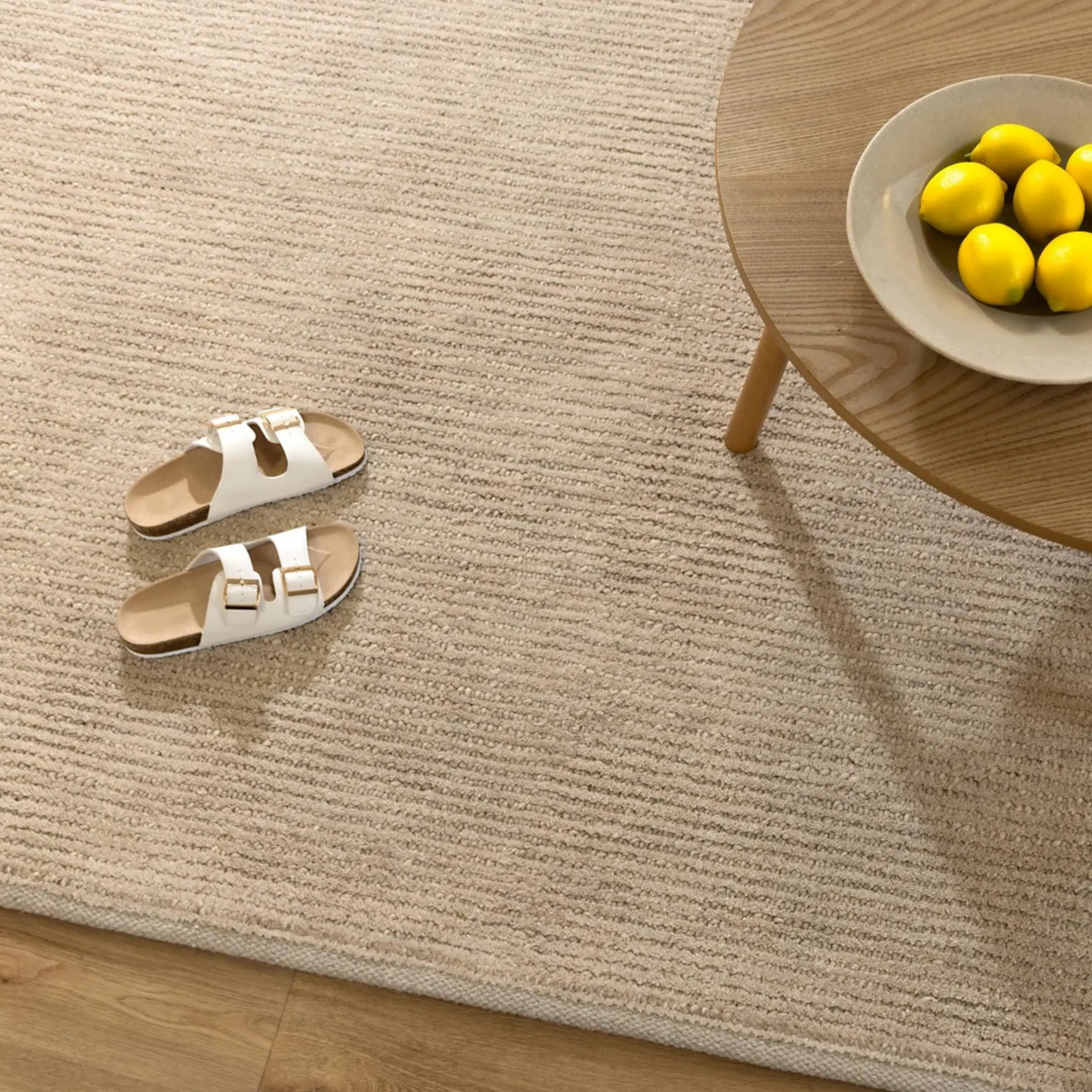 DreamWeaver Pure Scandinavian Wool Rug, Beige, 80x300cm