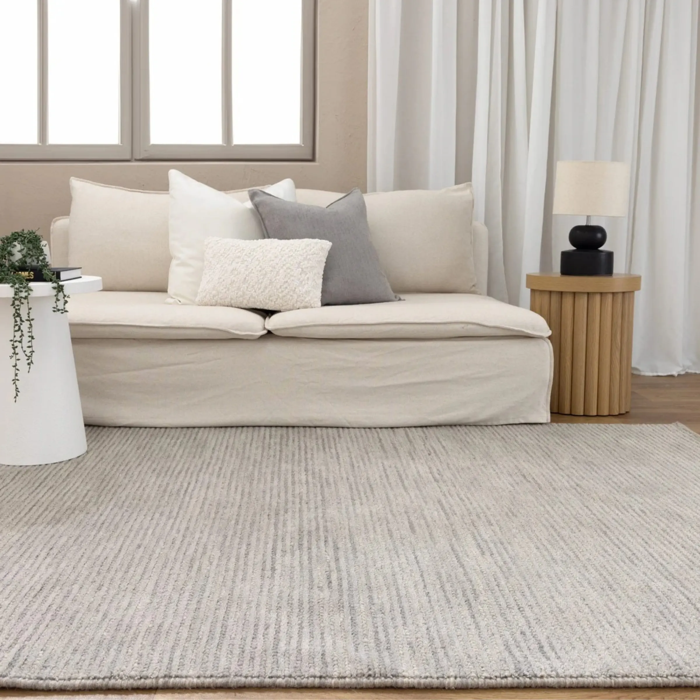 DreamWeaver Pure Scandinavian Wool Rug, Grey, 80x300cm