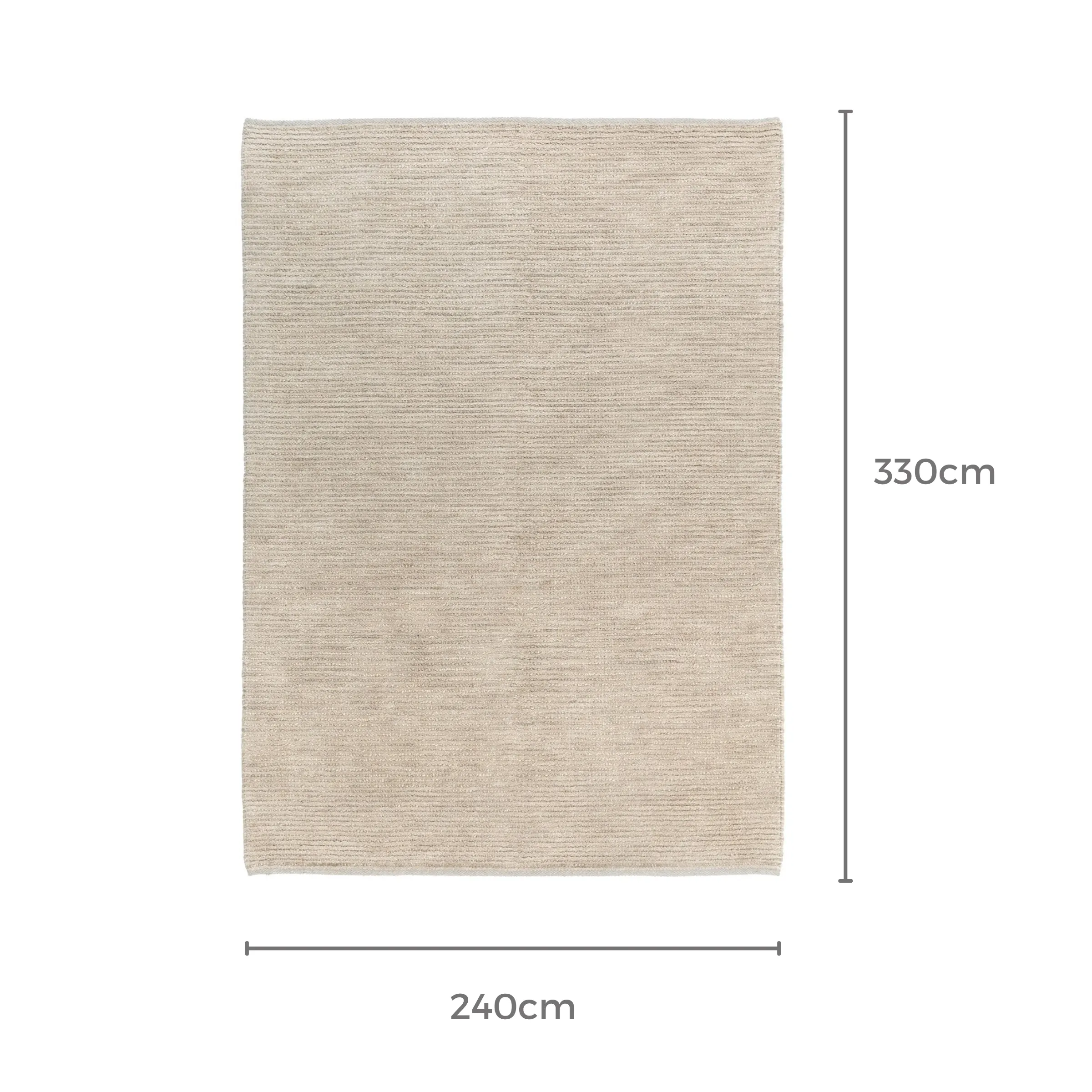 DreamWeaver Pure Scandinavian Wool Rug, Beige, 240x330cm