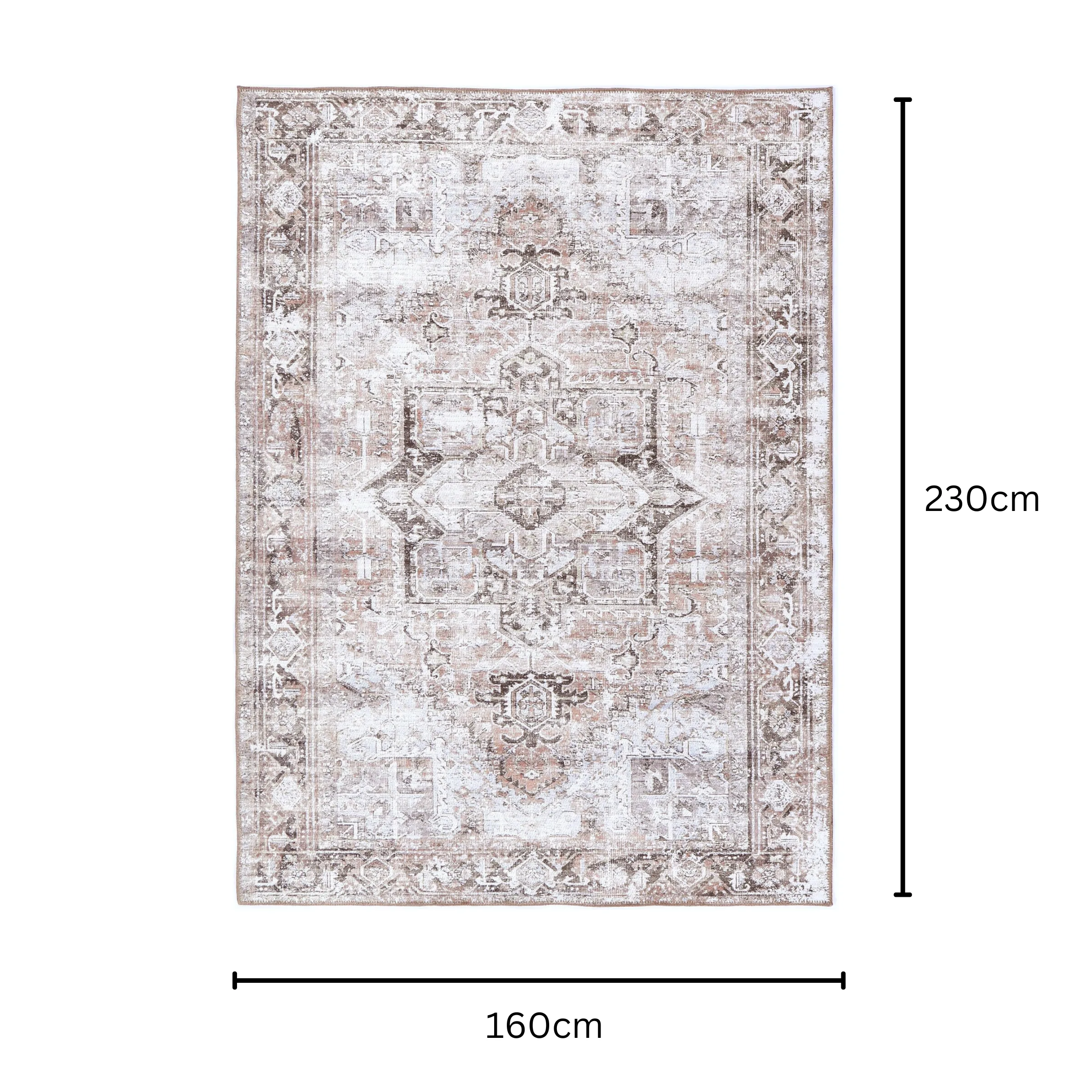 DreamWeaver Homestead Machine Washable Rug, Amelie Terracotta, 160x230cm