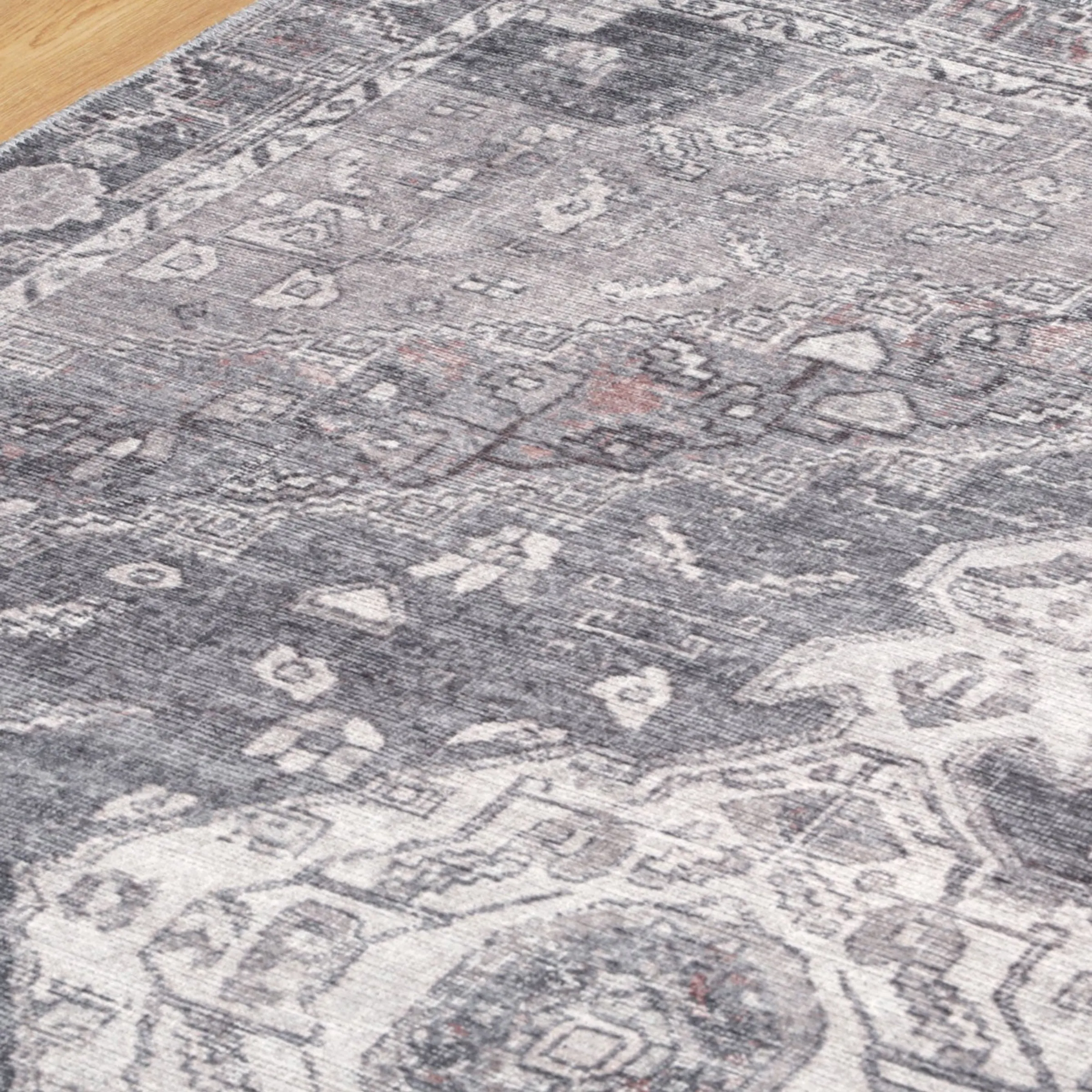 DreamWeaver Homestead Machine Washable Rug, Jule Grey, 160x230cm