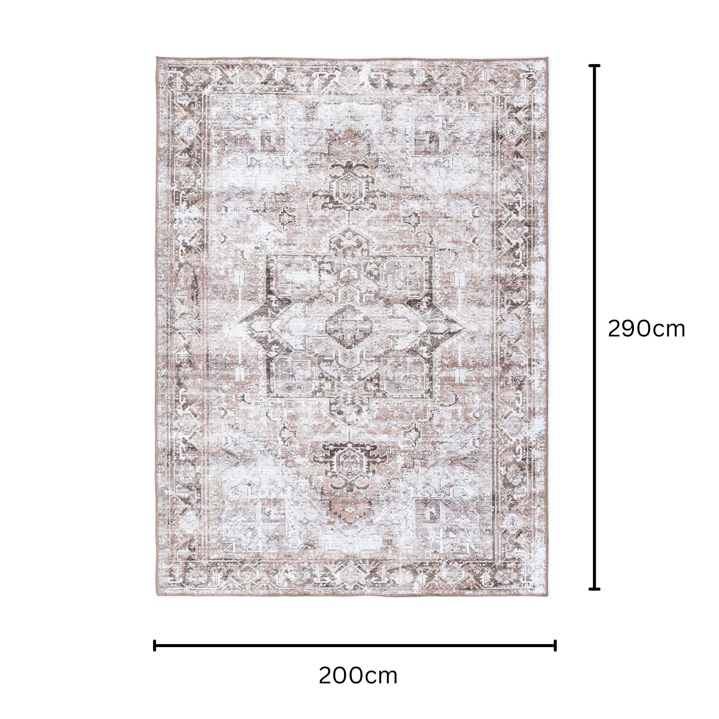 DreamWeaver Homestead Machine Washable Rug, Amelie Terracotta, 200x290cm