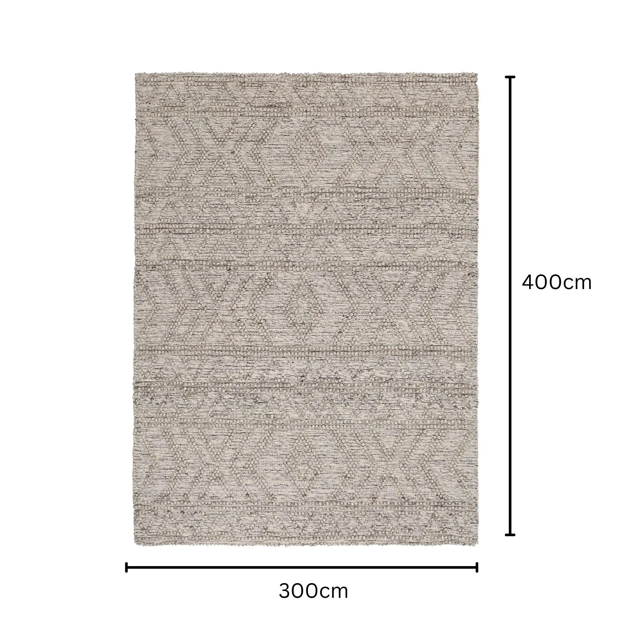 DreamWeaver Wave Scandinavian Rug, Lattice Ash, 160x230cm