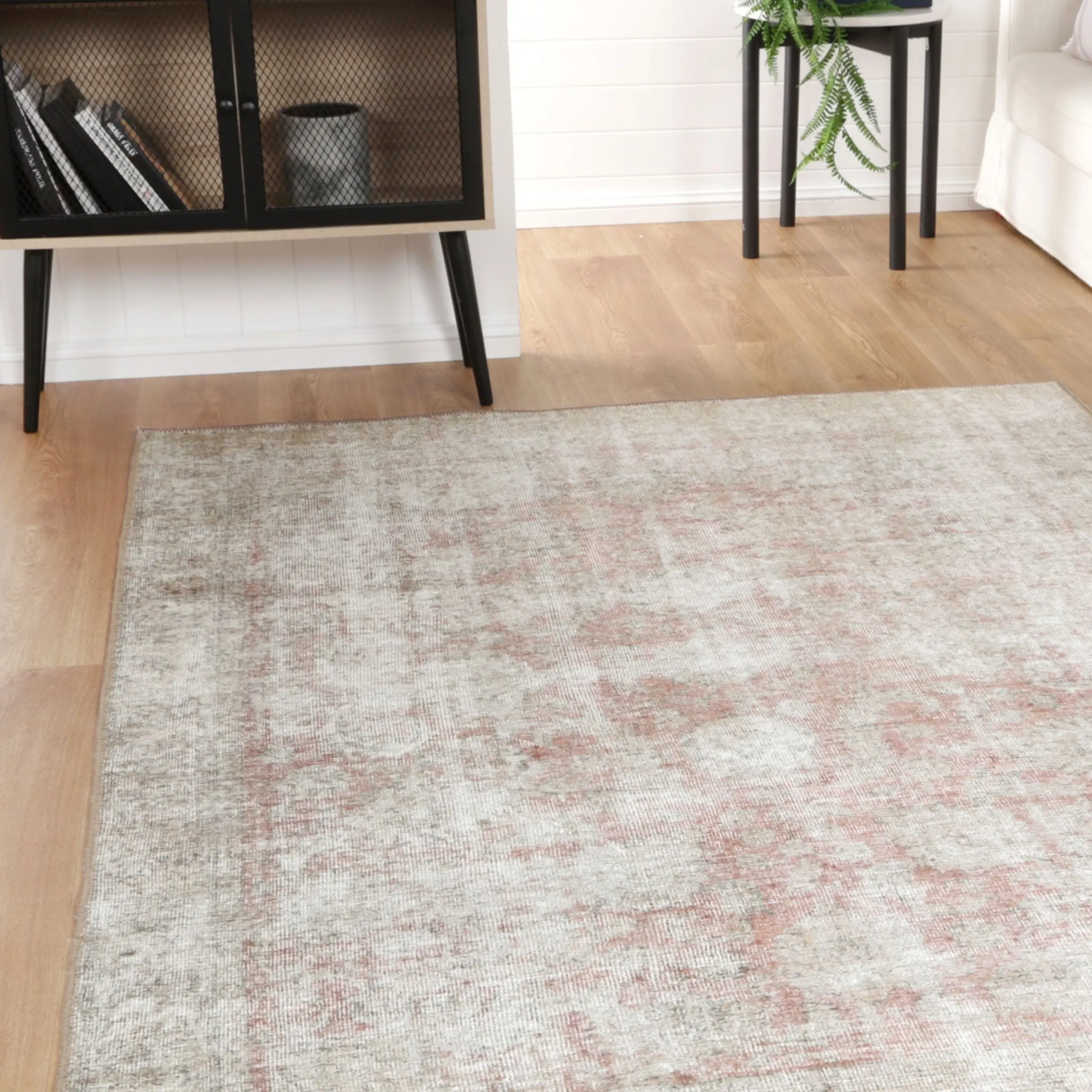 DreamWeaver Homestead Machine Washable Rug, Carmella Blush, 200x290cm