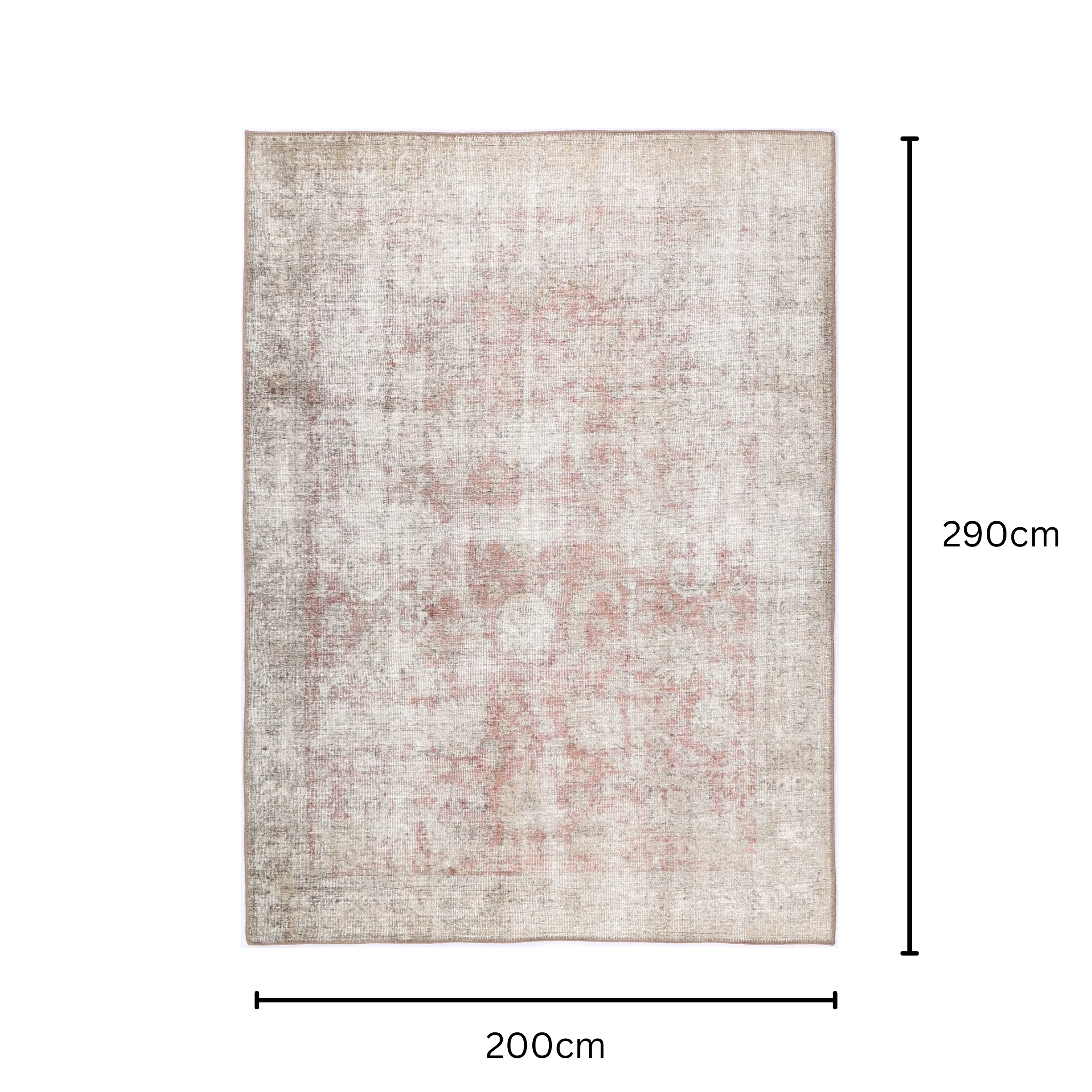 DreamWeaver Homestead Machine Washable Rug, Carmella Blush, 200x290cm
