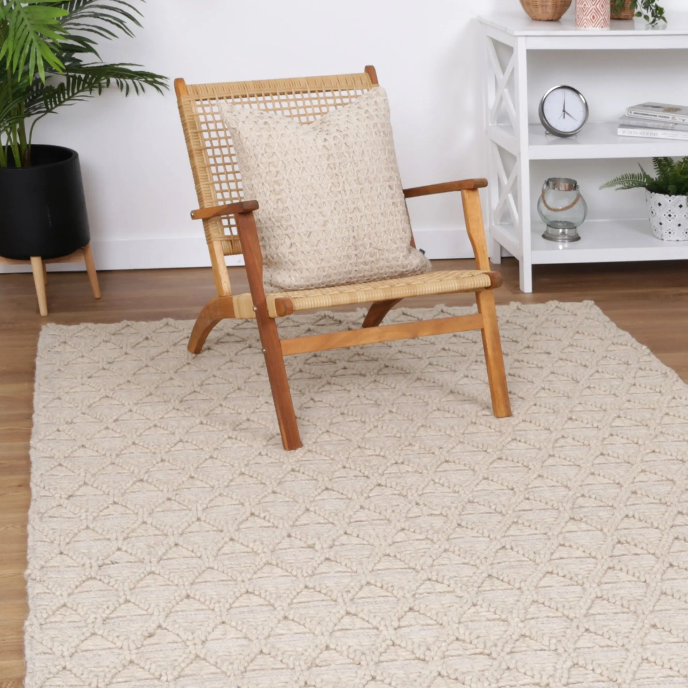 DreamWeaver Wave Scandinavian Rug, Mosaic Natural, 240x330cm