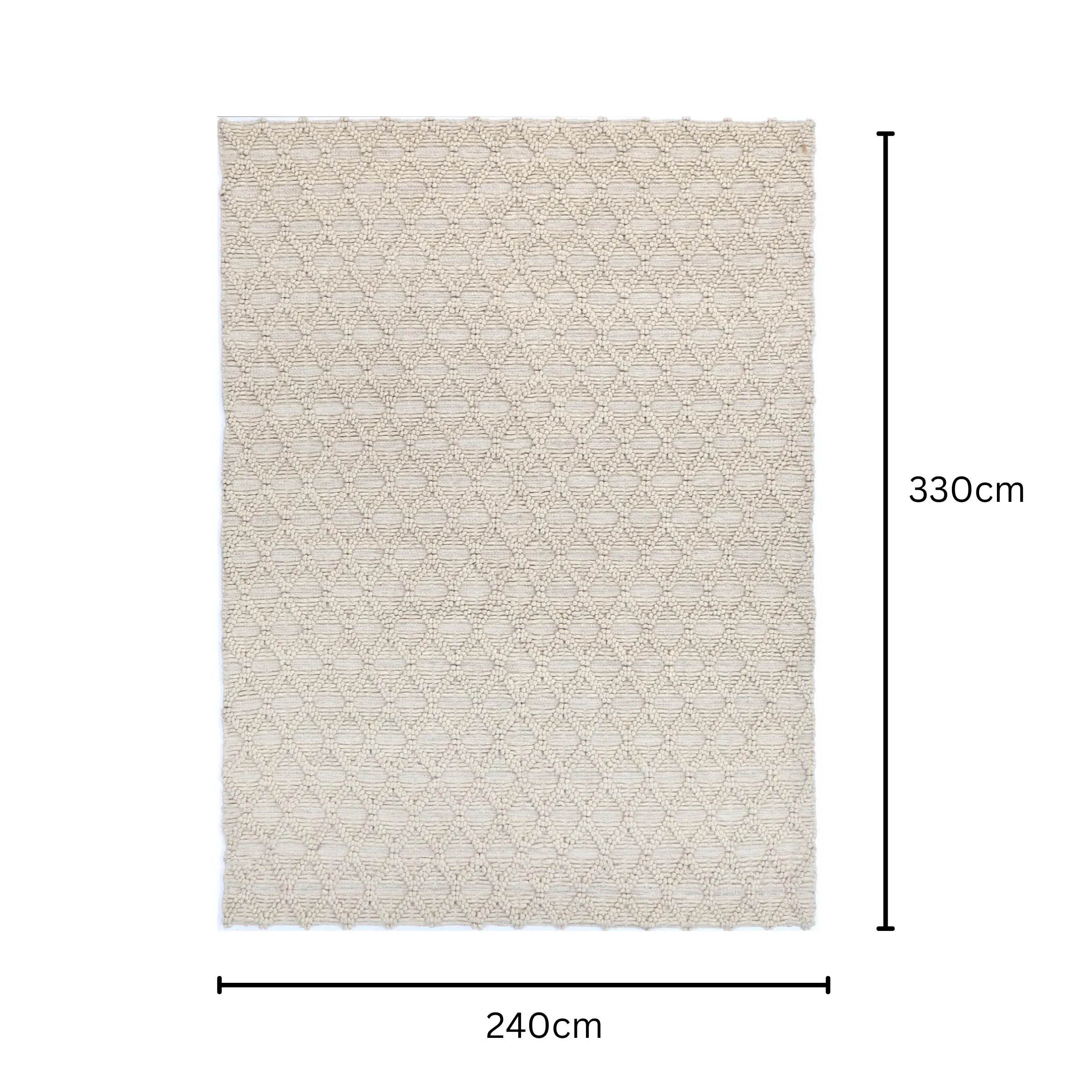 DreamWeaver Wave Scandinavian Rug, Mosaic Natural, 240x330cm