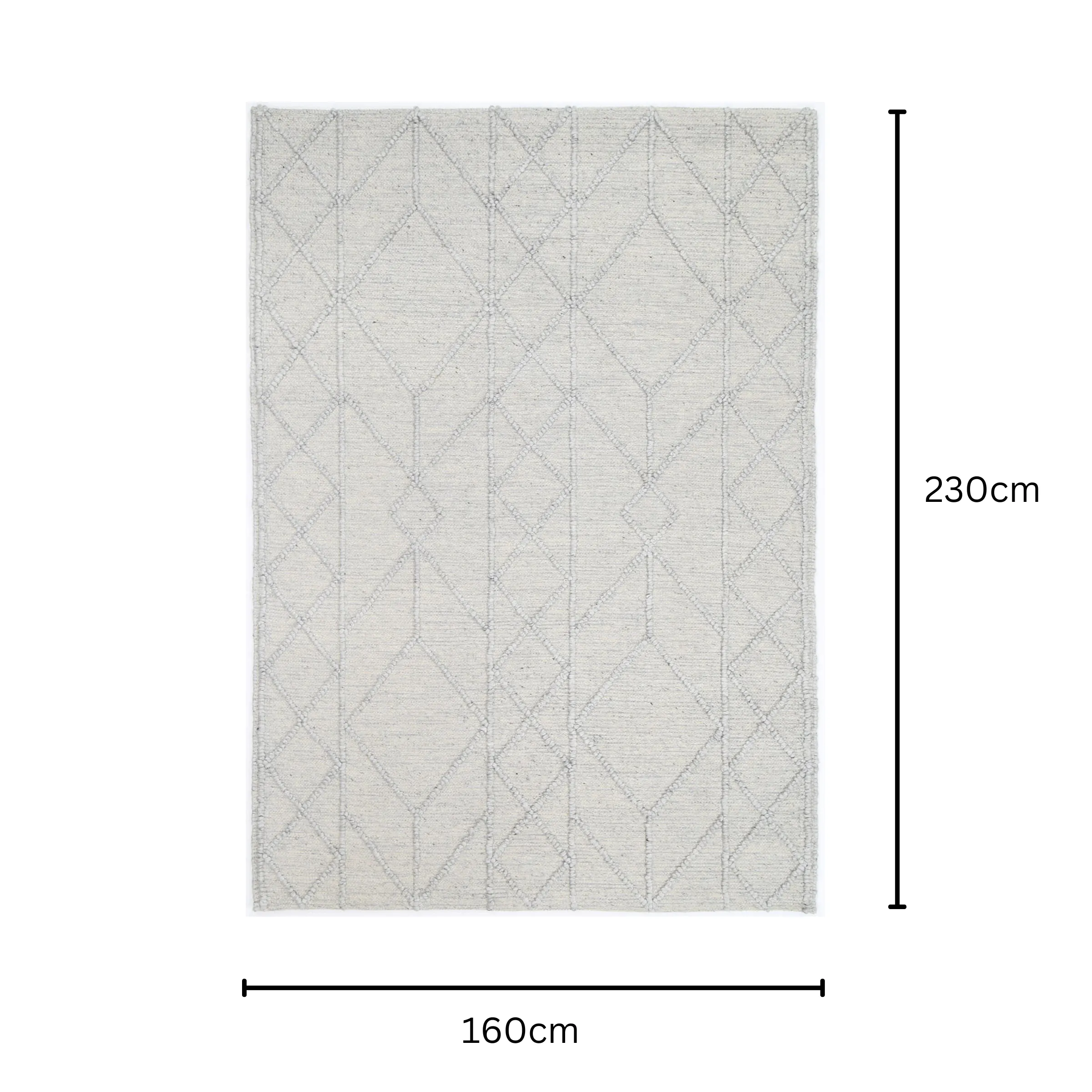 DreamWeaver Wave Scandinavian Rug, Tribal Grey, 160x230cm