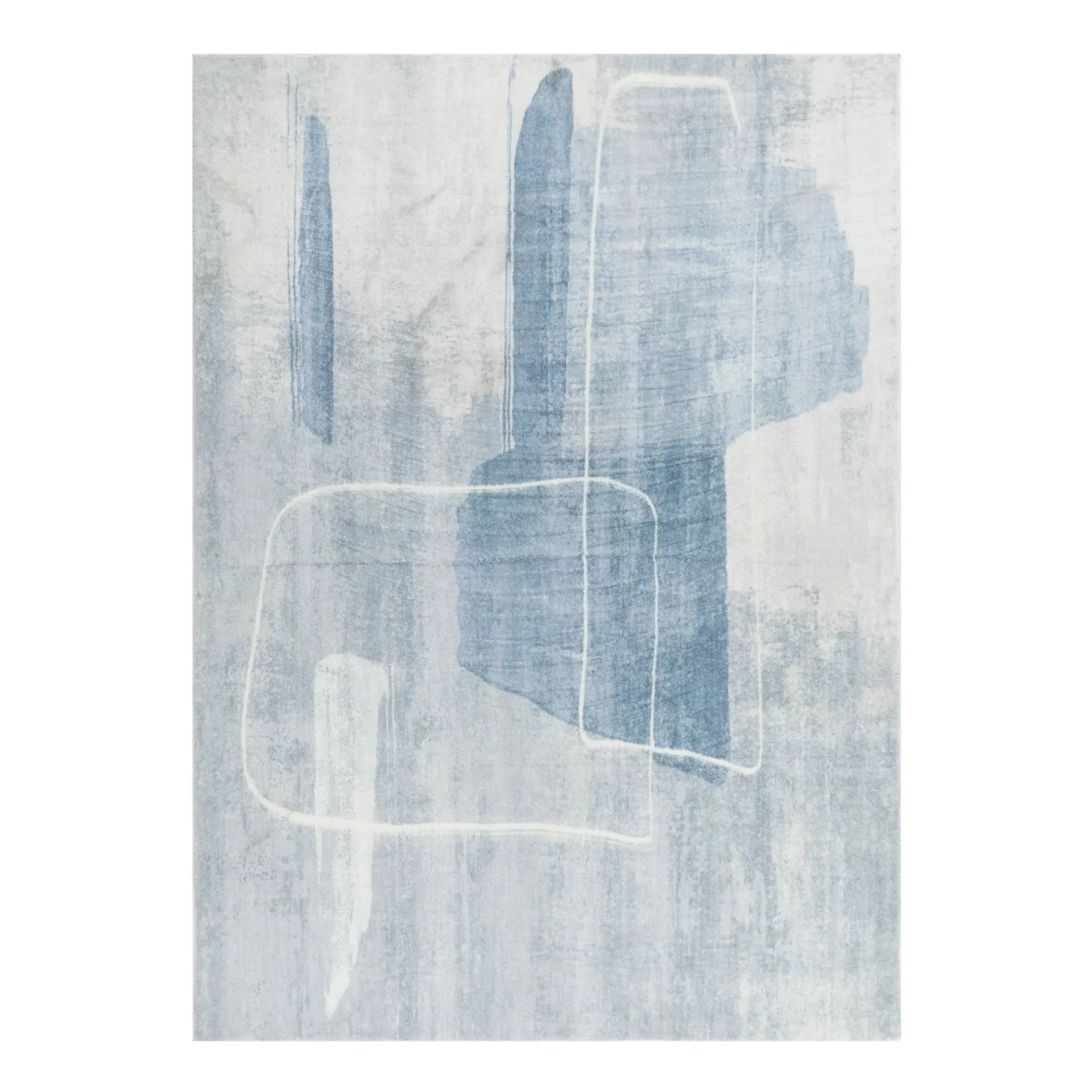 DreamWeaver Oasis Machine Washable Rug, Abstract Blue, 160x230cm
