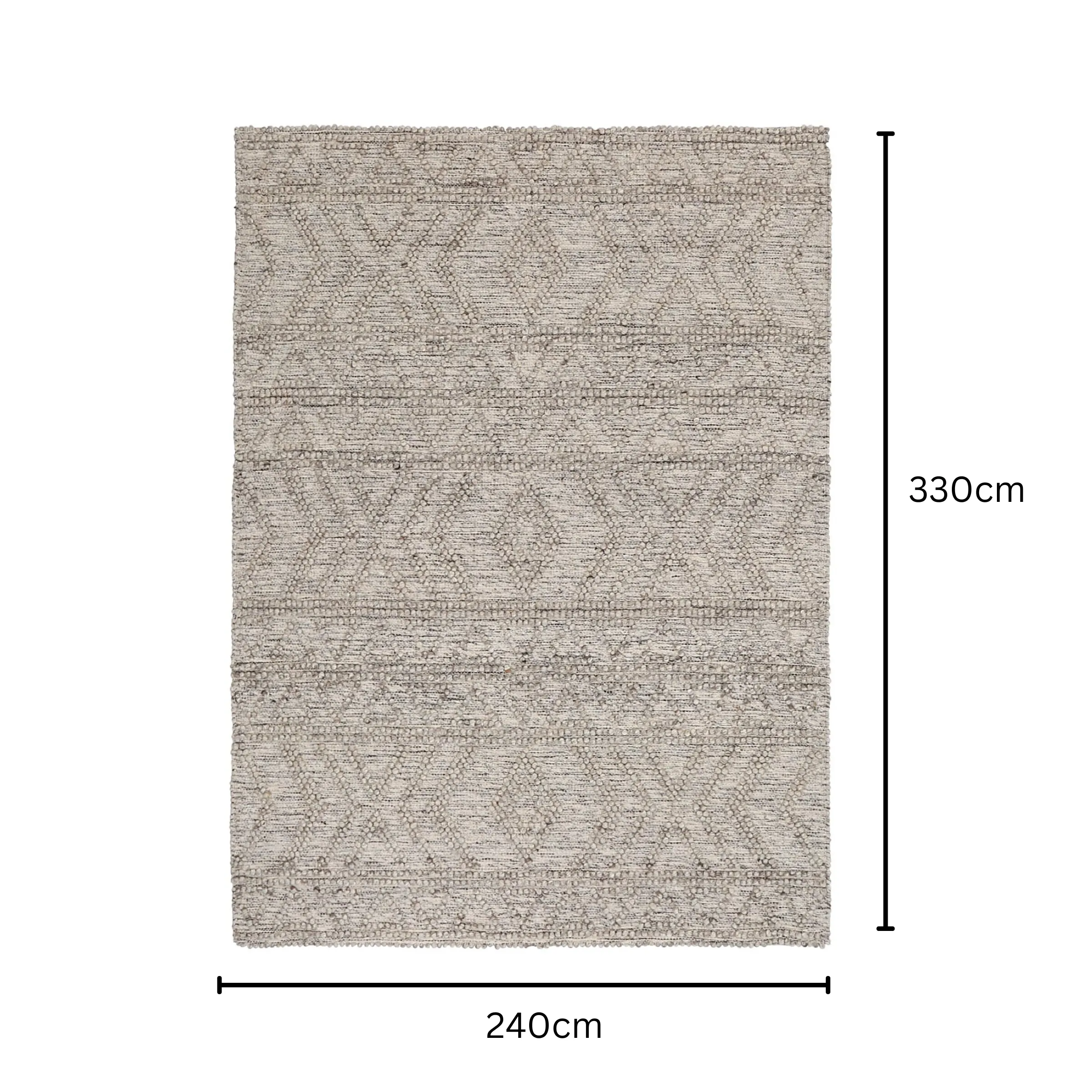 DreamWeaver Wave Scandinavian Rug, Lattice Ash, 300x400cm