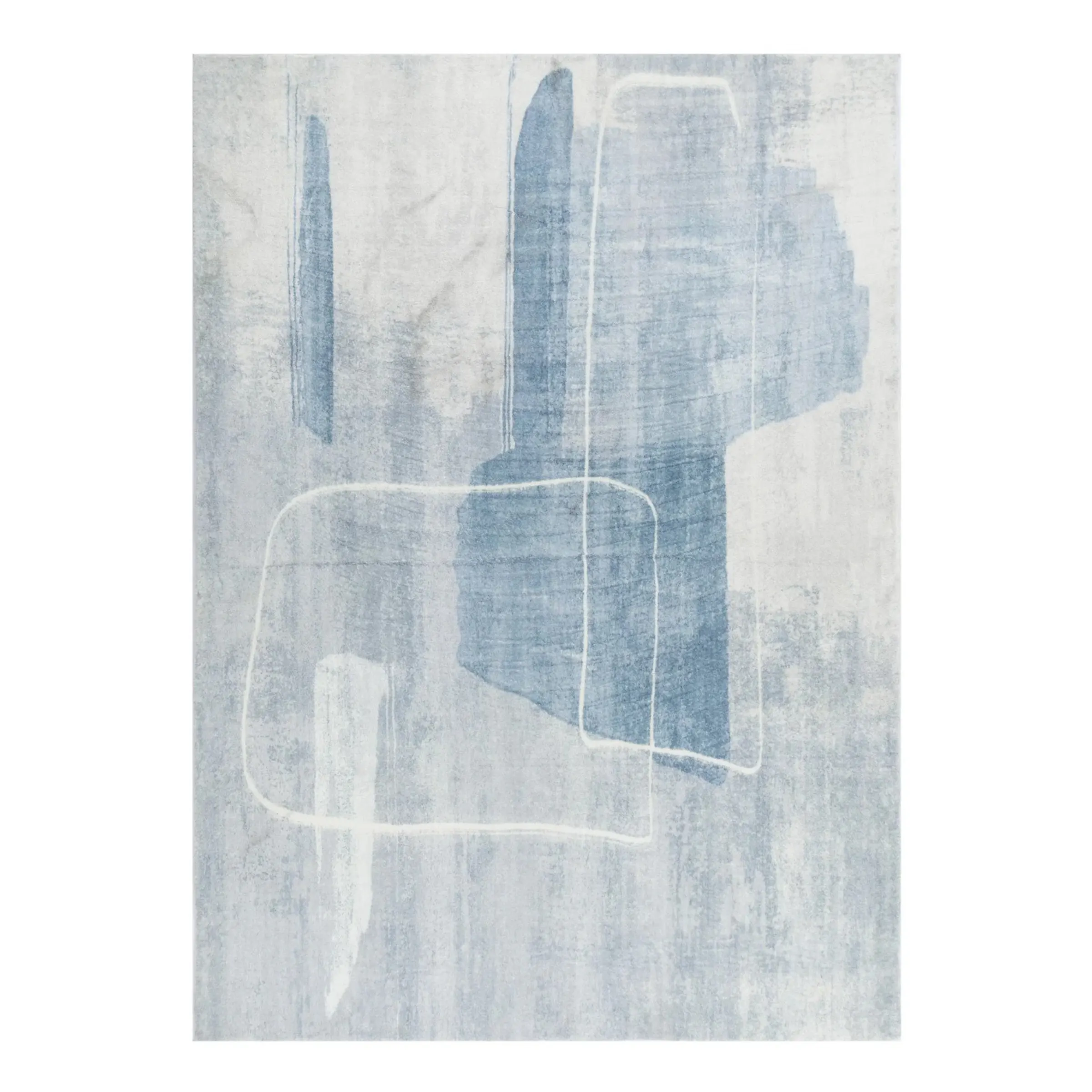 DreamWeaver Oasis Machine Washable Rug, Abstract Blue, 120x170cm