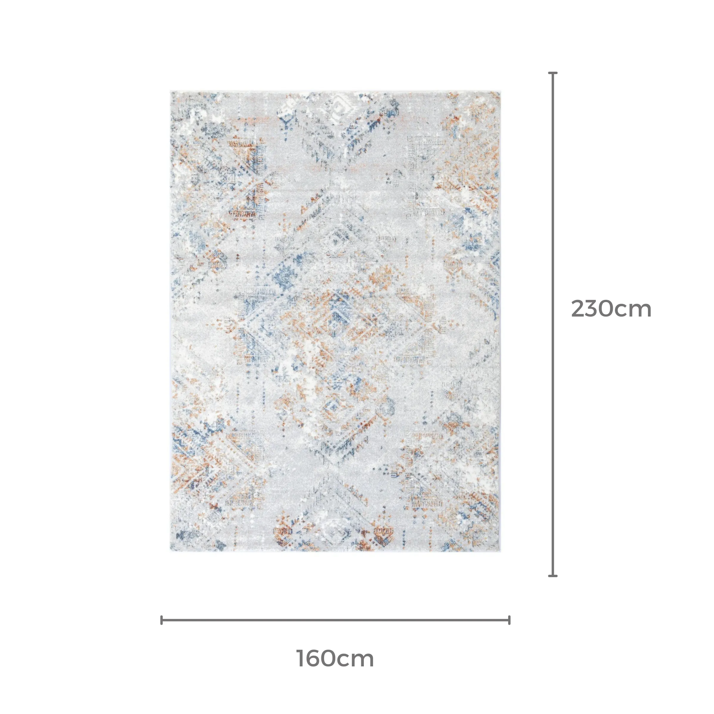 DreamWeaver Oasis Machine Washable Rug, Vintage Blue, 160x230cm