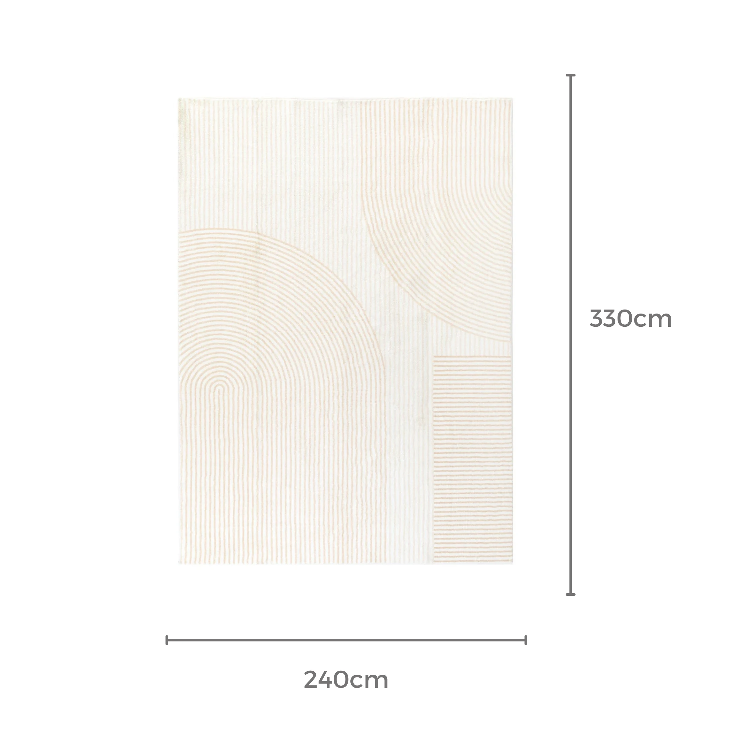 DreamWeaver Oasis Machine Washable Rug, Arches Cream, 240x330cm