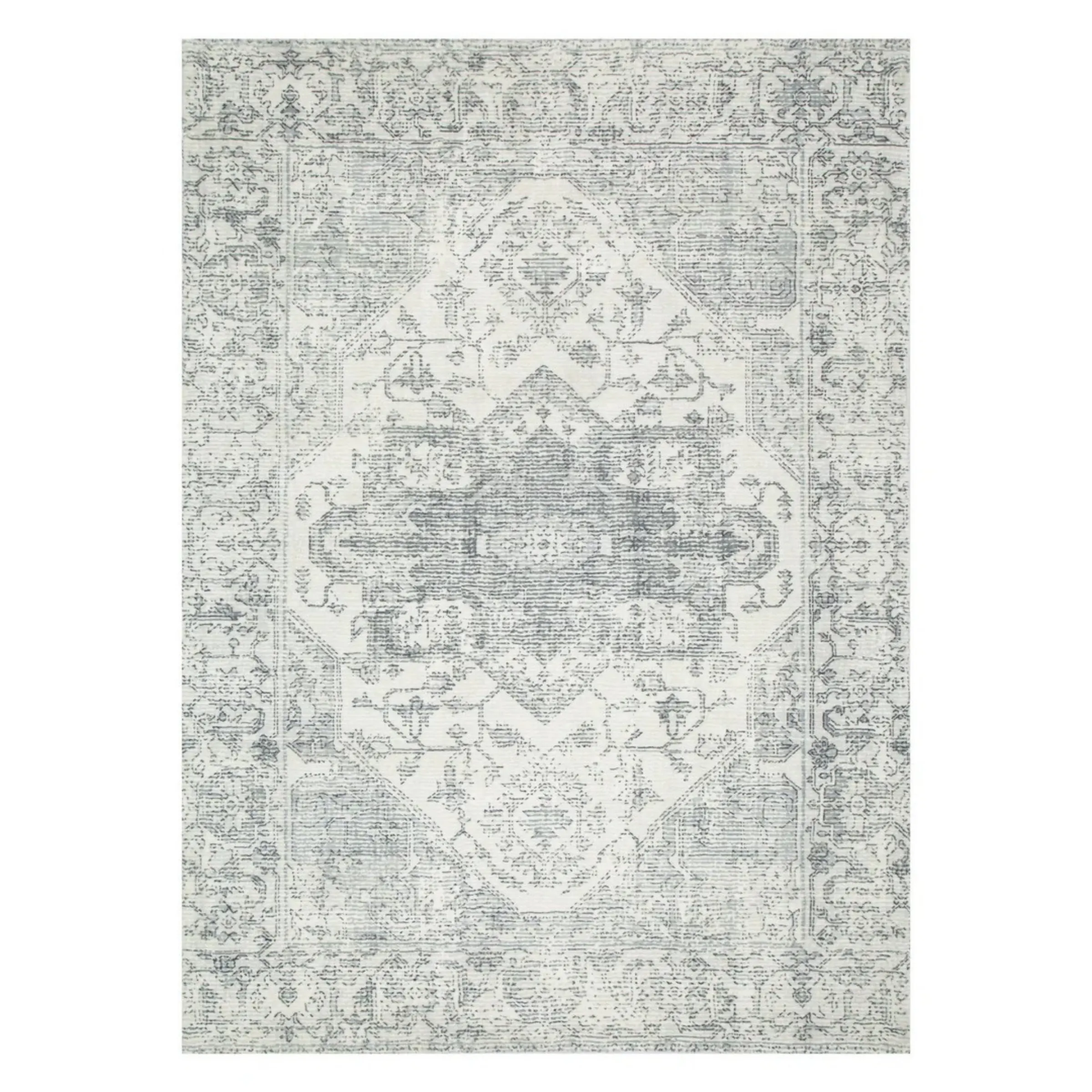 DreamWeaver Oasis Machine Washable Rug, Medallion Blue, 160x230cm
