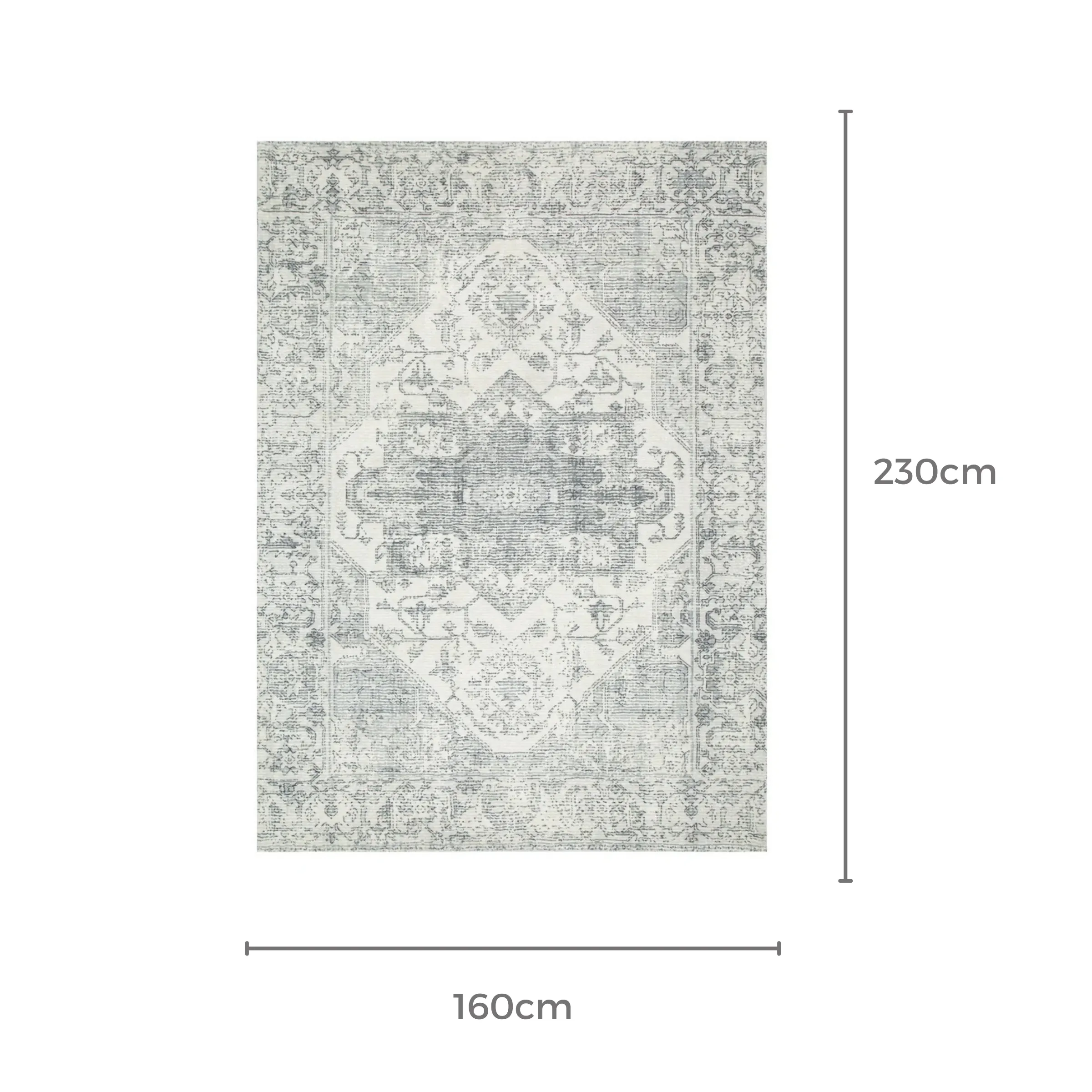 DreamWeaver Oasis Machine Washable Rug, Medallion Blue, 160x230cm