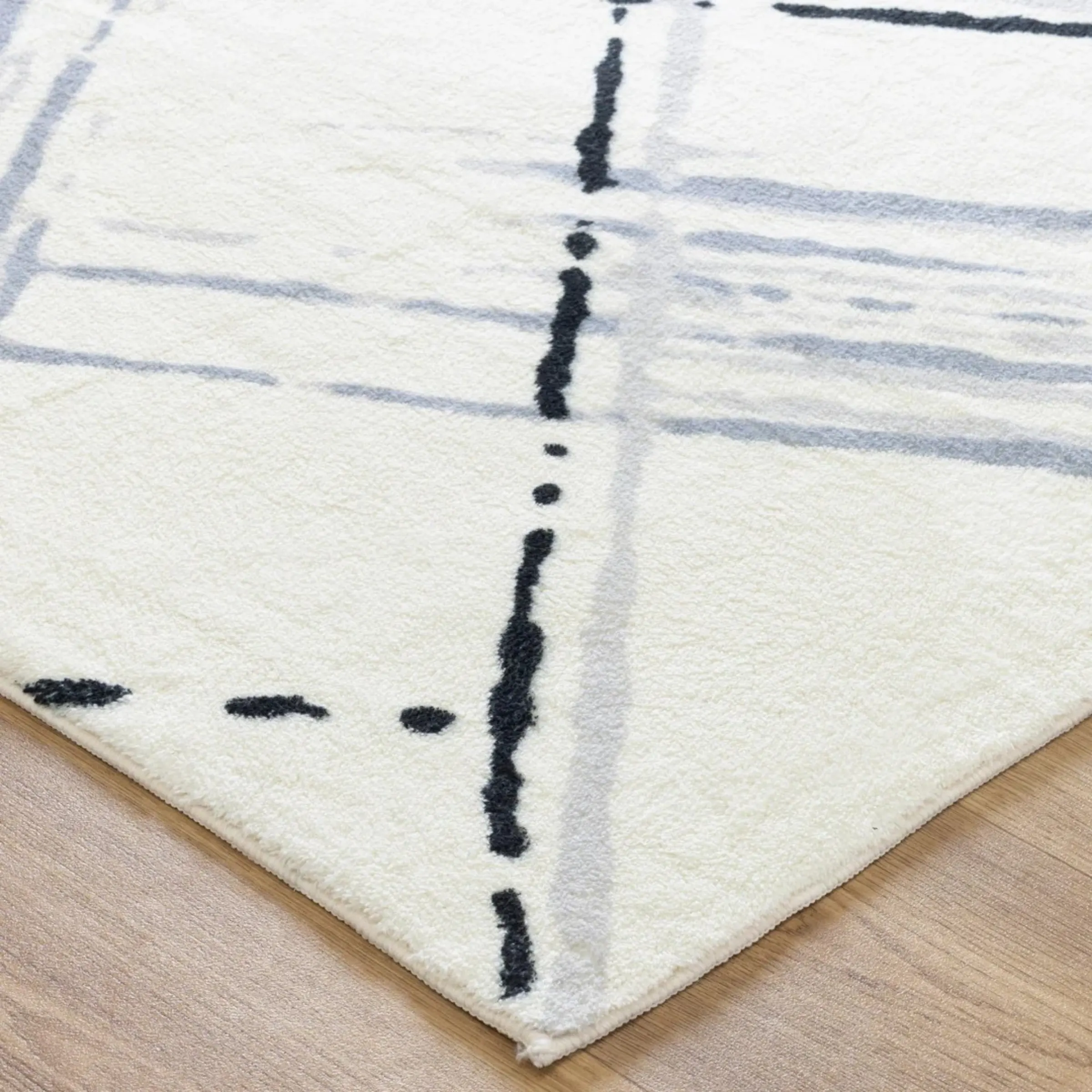 DreamWeaver Oasis Machine Washable Rug, Geo Blue, 200x290cm