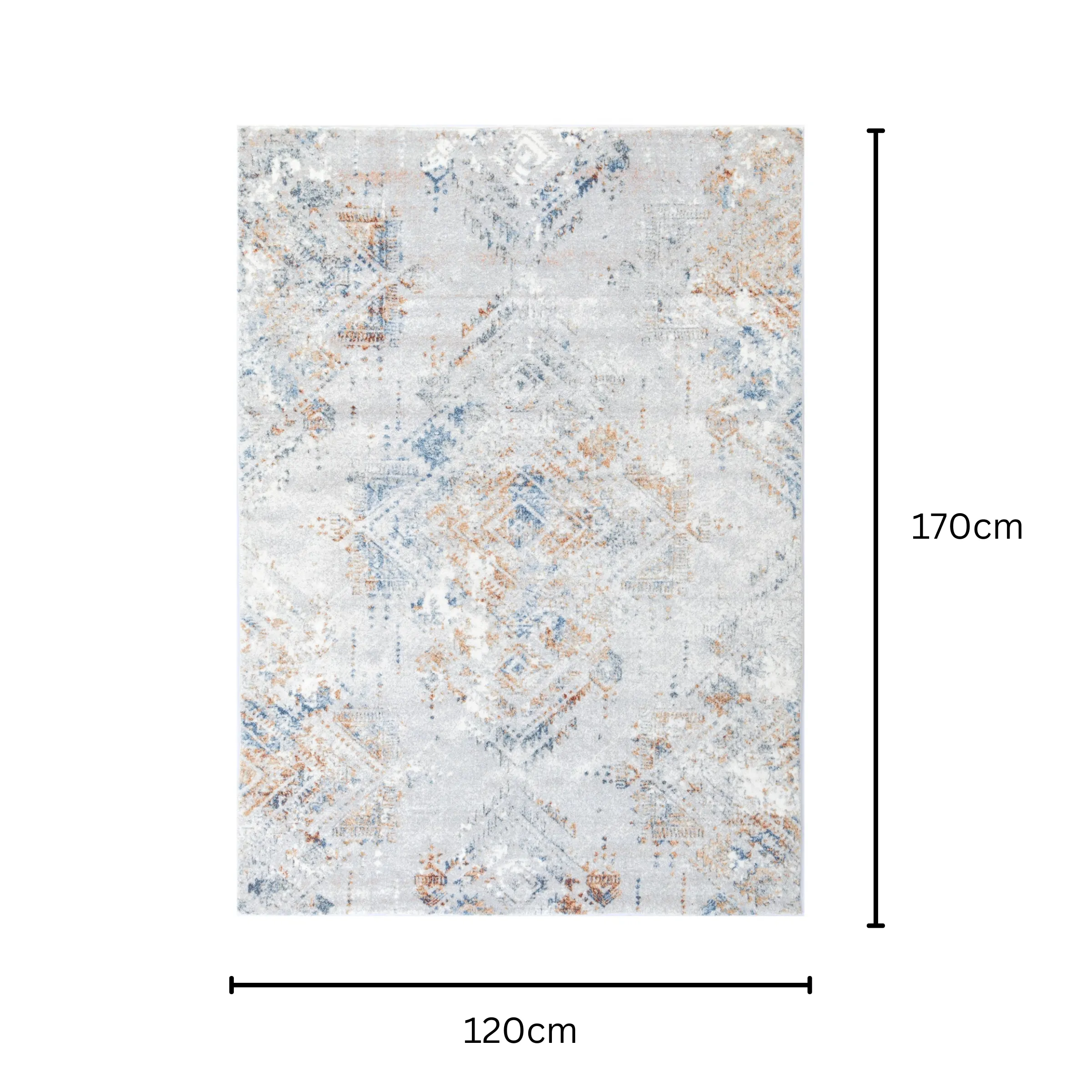 DreamWeaver Oasis Machine Washable Rug, Vintage Blue, 120x170cm