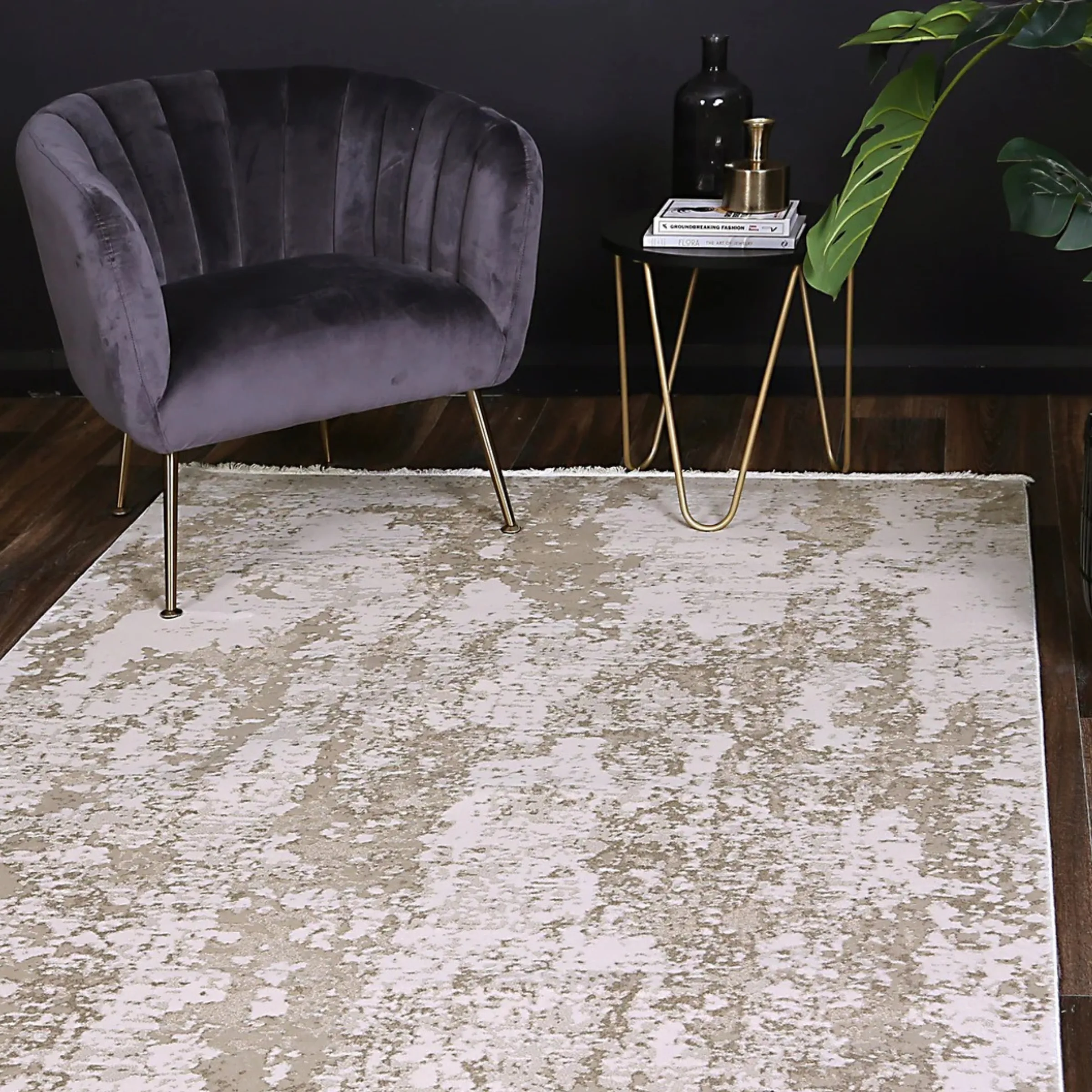 DreamWeaver Aura Modern Rug, Beige, 160x230cm