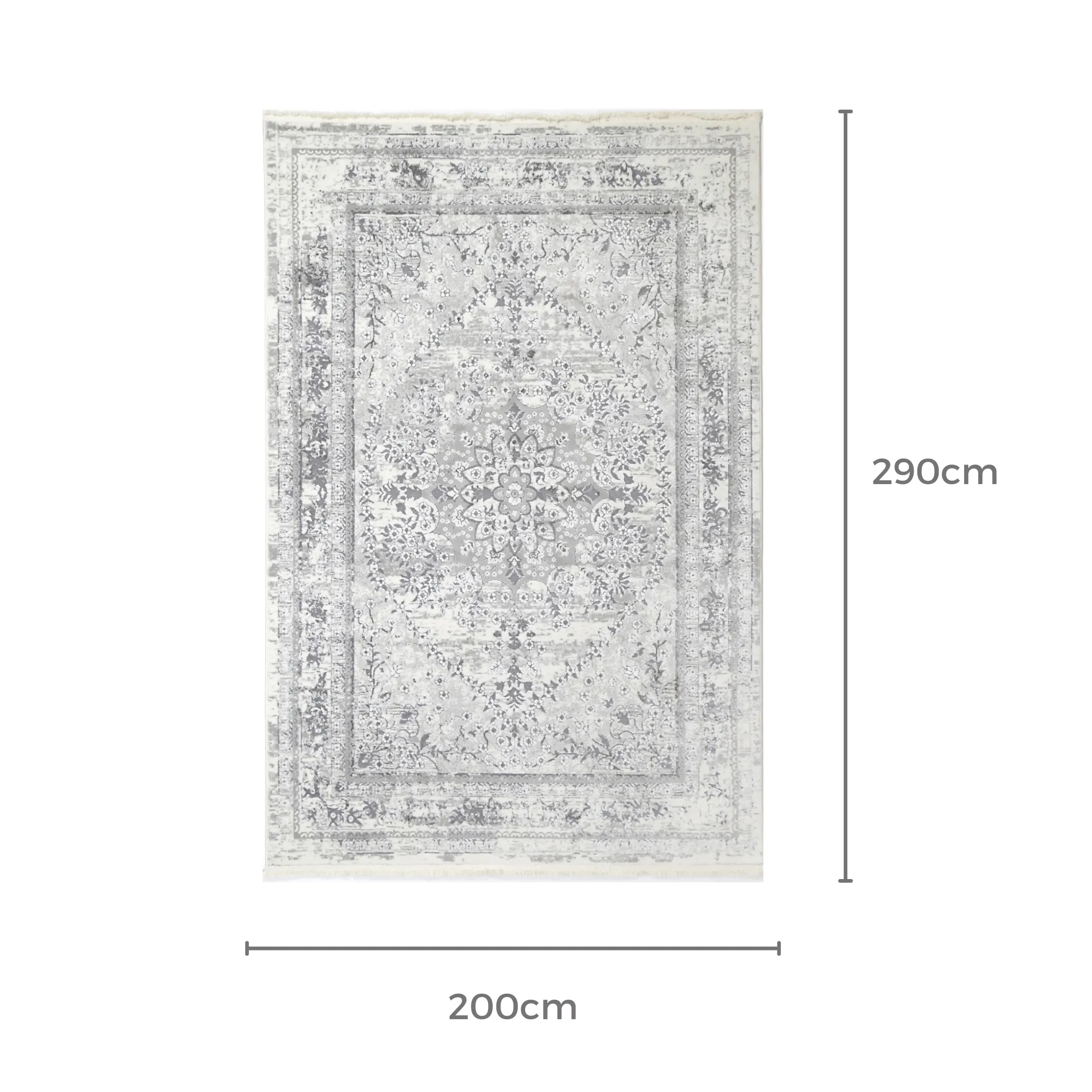 DreamWeaver Odyssey Vintage Rug, Grey, 200x290cm