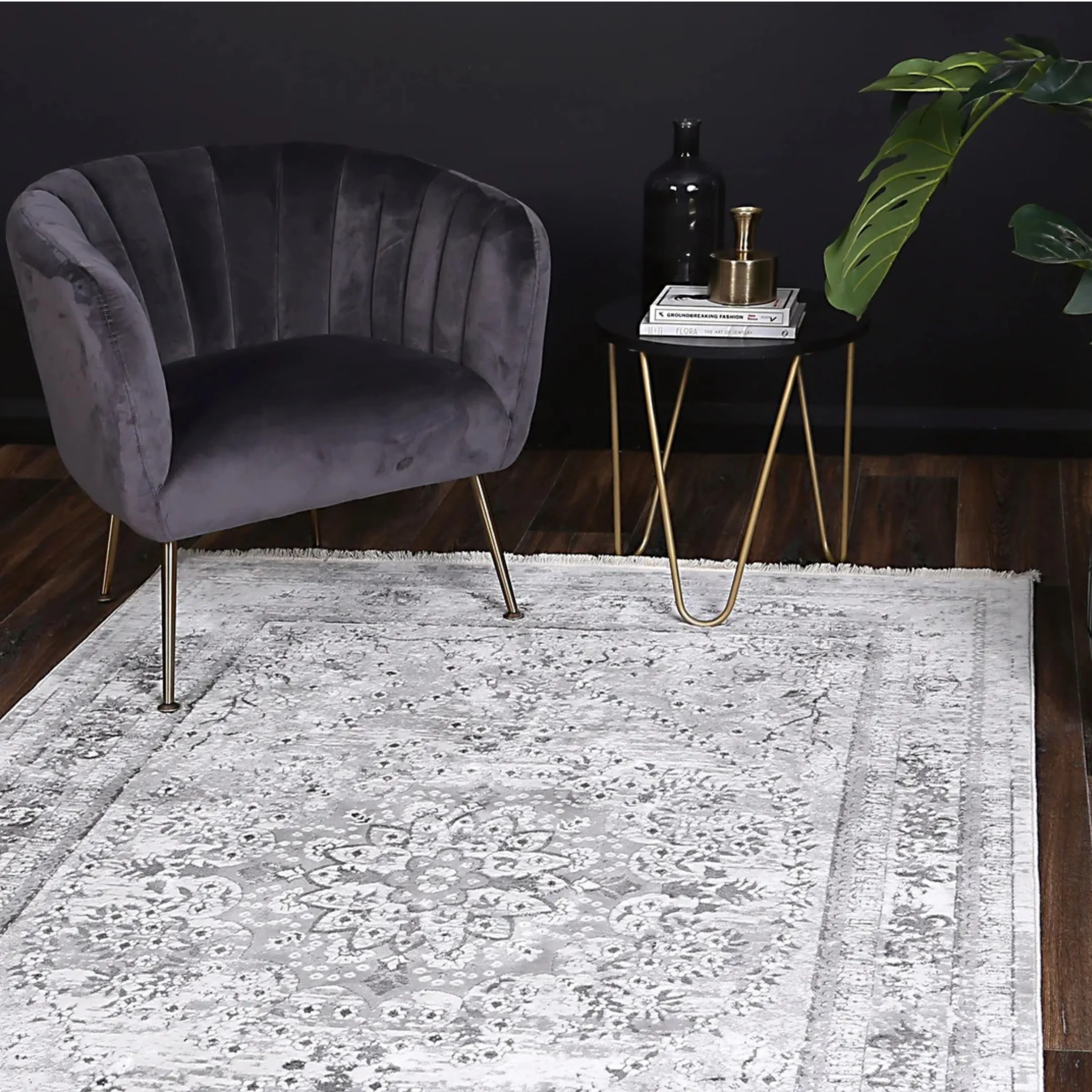 DreamWeaver Odyssey Vintage Rug, Grey, 160x230cm