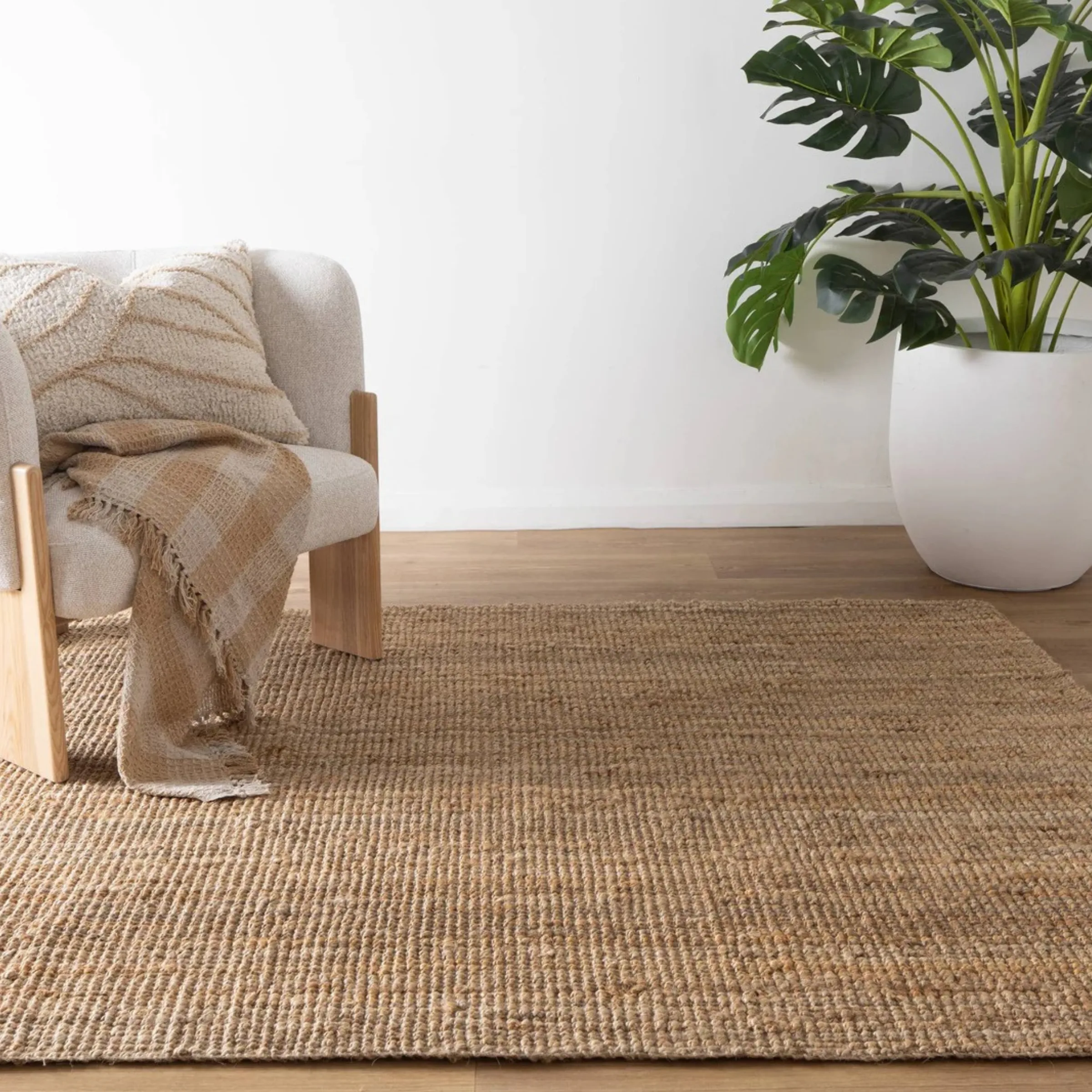 DreamWeaver Savannah Scandinavian Jute Rug, Natural, 160x230cm