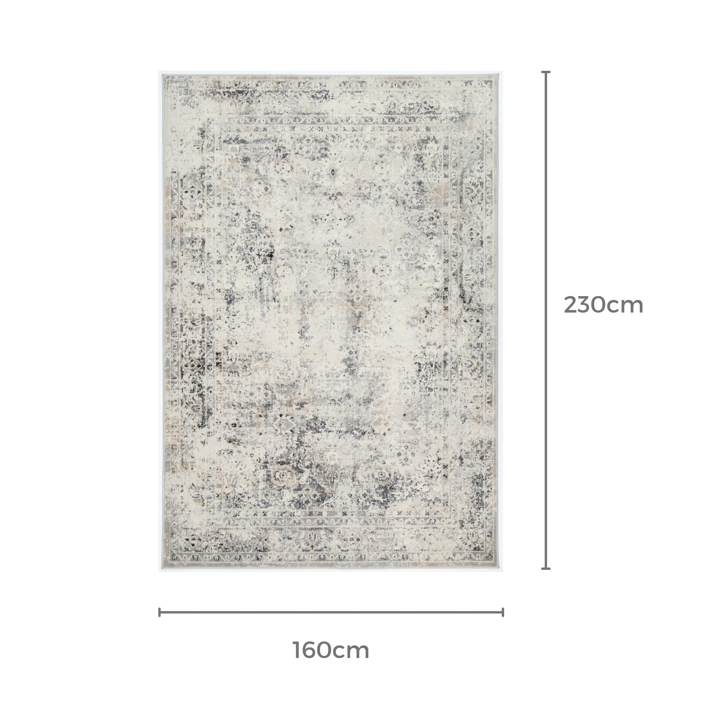 DreamWeaver Zenith Contemporary Rug, Beige Grey, 160x230cm