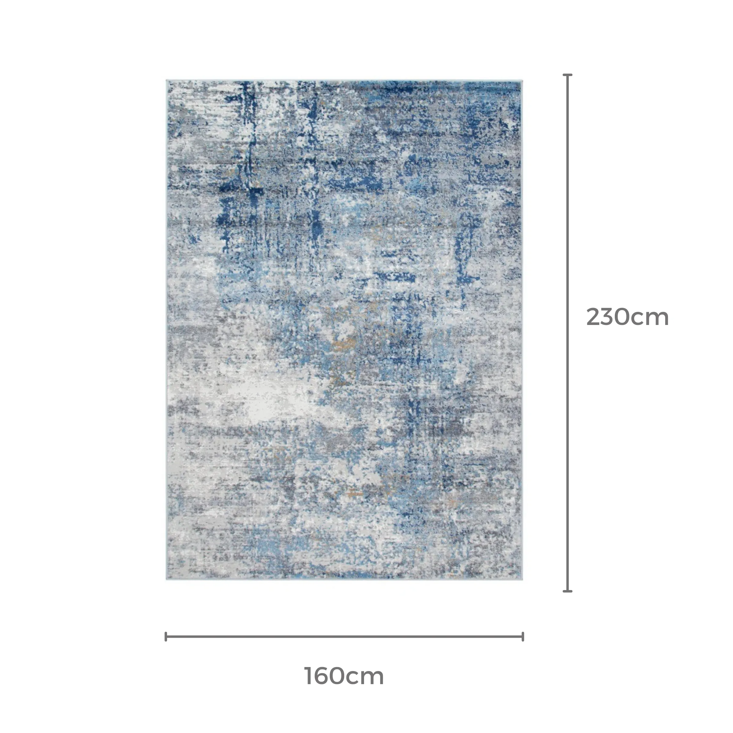 DreamWeaver Zenith Modern Rug, Navy Blue, 160x230cm