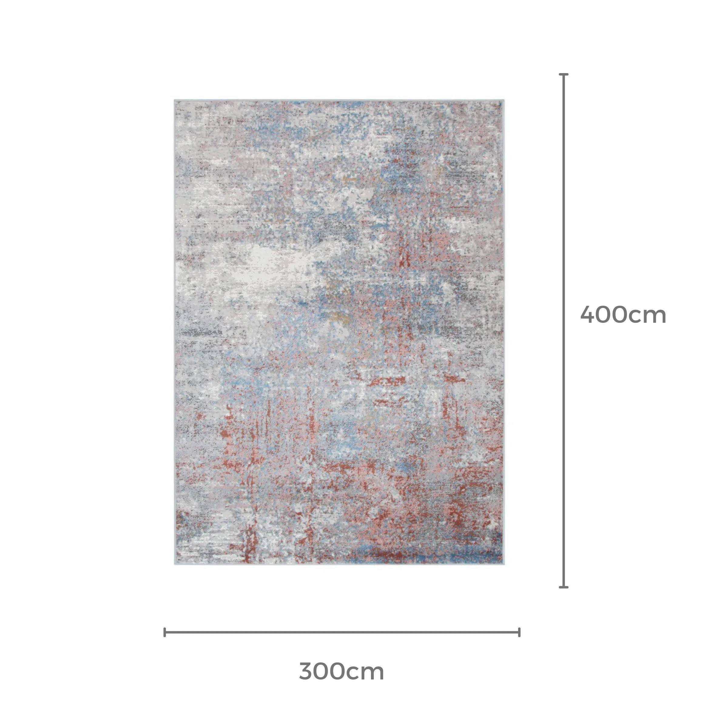 DreamWeaver Zenith Modern Rug, Red Multi, 300x400cm