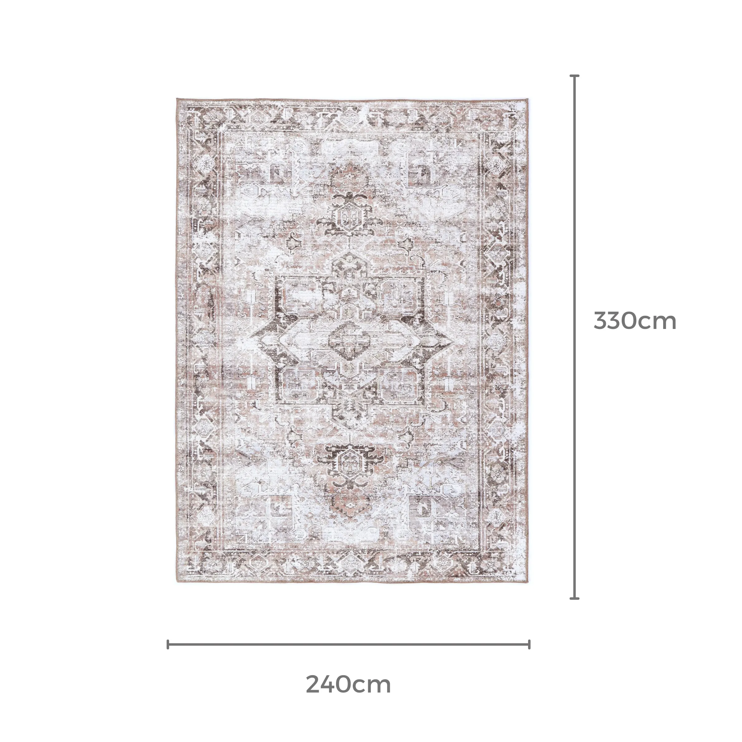 DreamWeaver Homestead Machine Washable Rug, Amelie Terracotta, 240x330cm