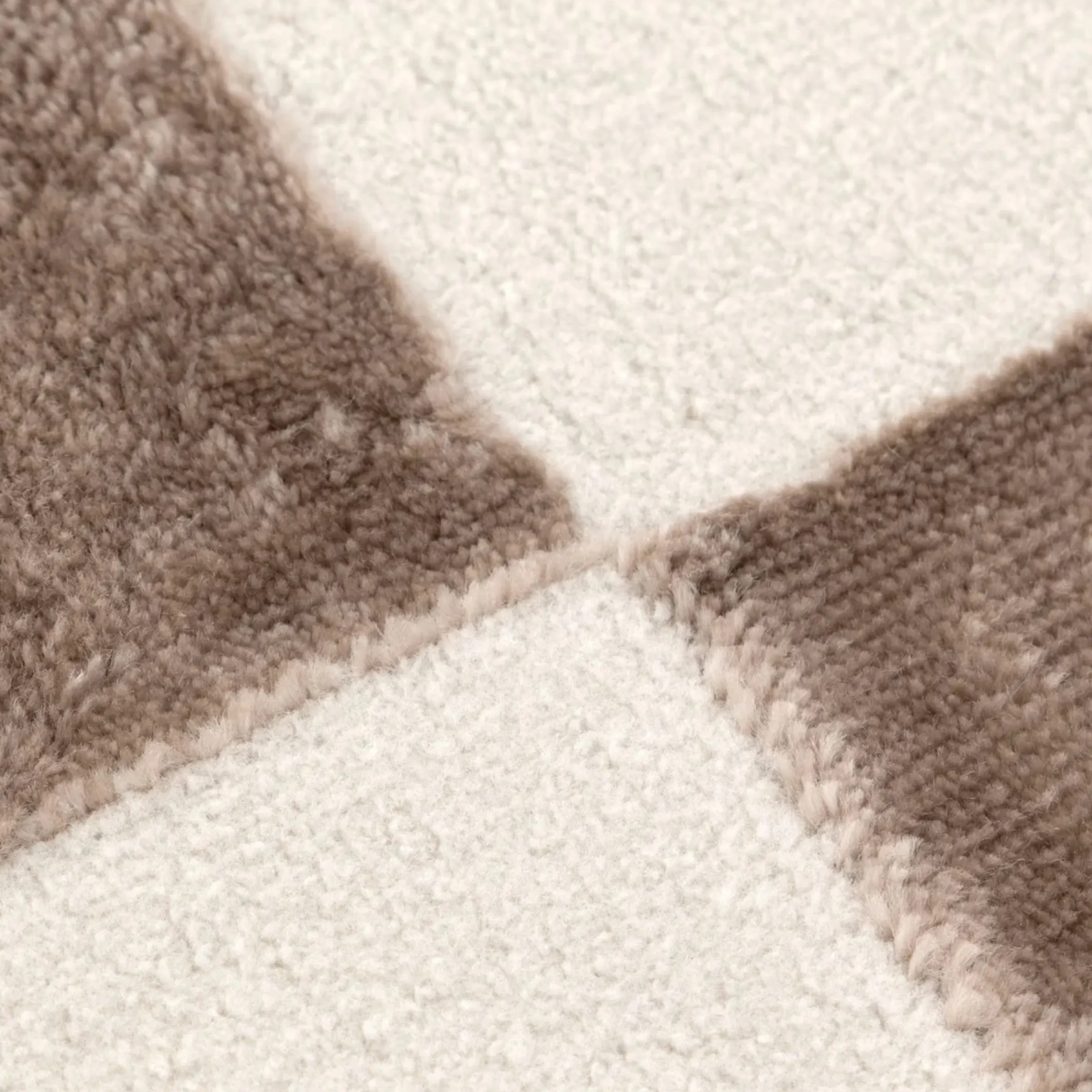 DreamWeaver Jade Checkered Rug, Cream Brown, 160x230cm