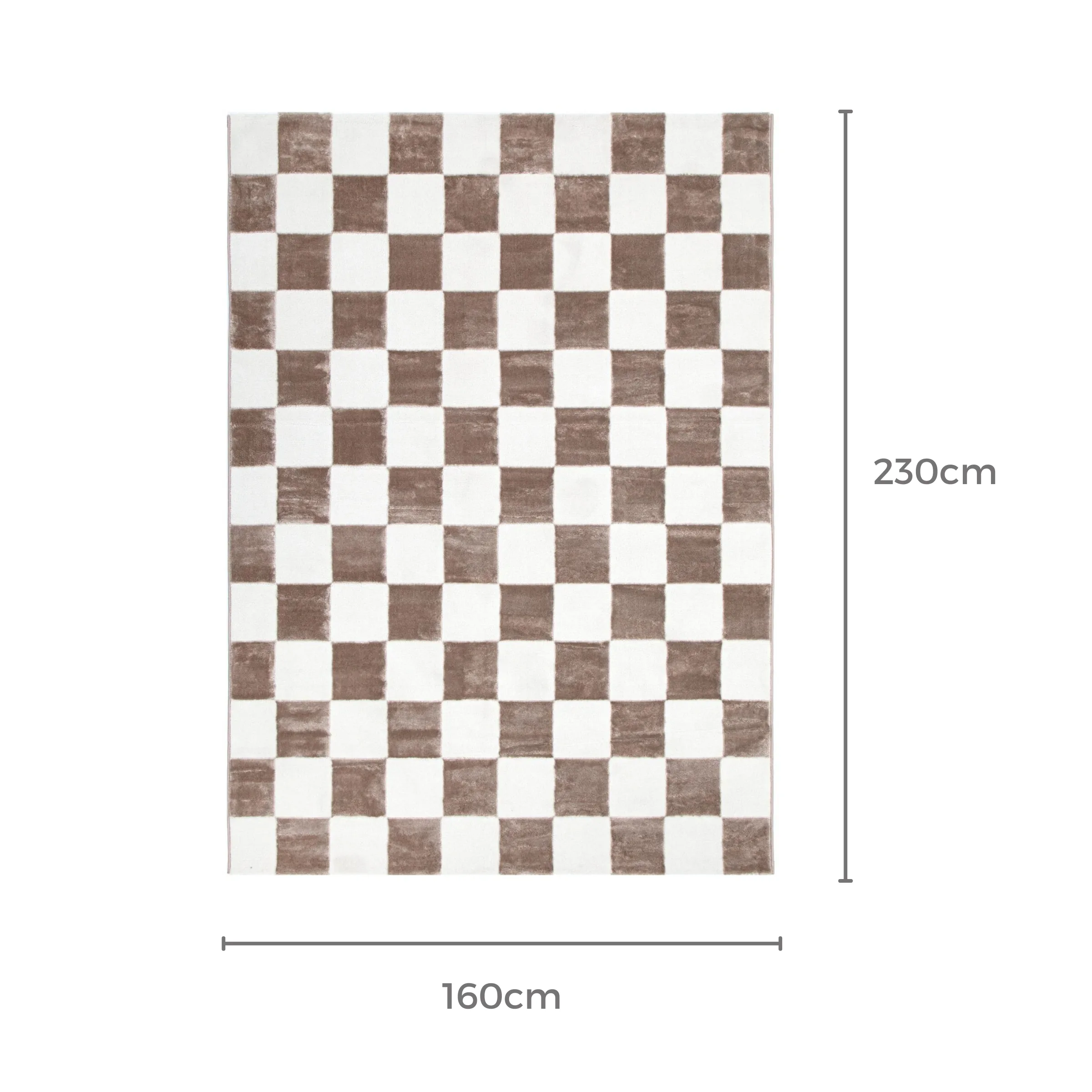 DreamWeaver Jade Checkered Rug, Cream Brown, 160x230cm