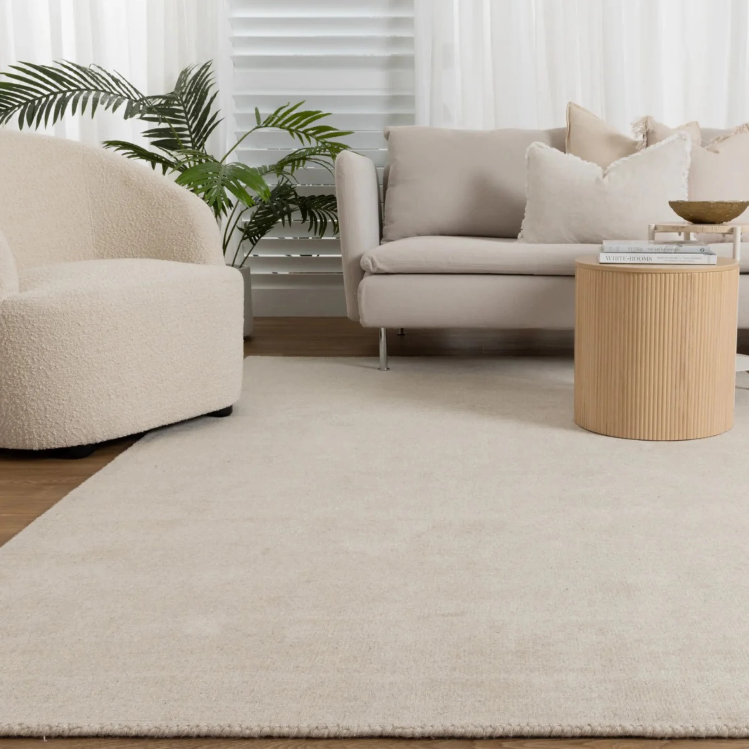 DreamWeaver Arizona Hand Tufted Wool Rug, Natural, 160x230cm