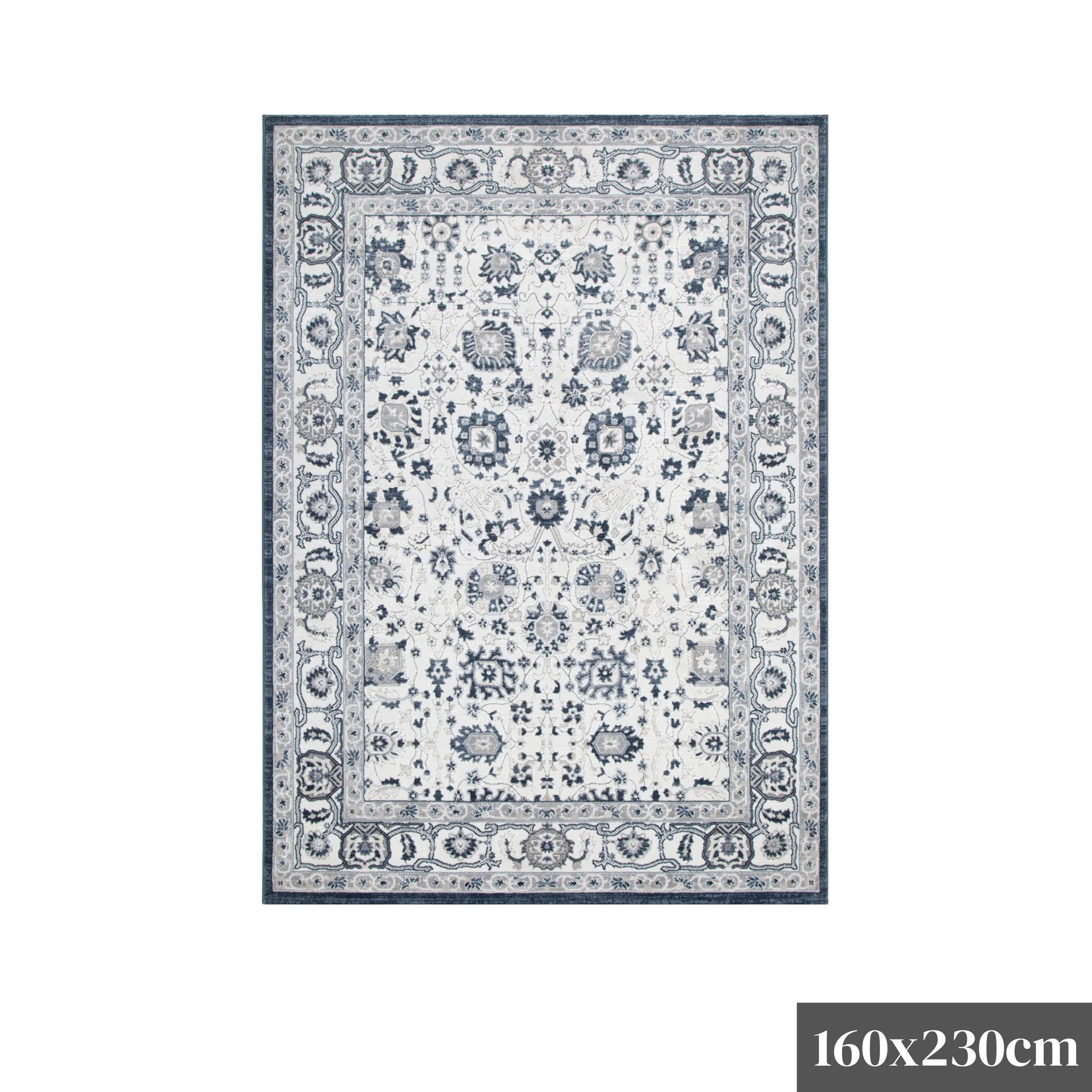 DreamWeaver Maya Floral Traditional Rug, Blue, 160x230cm
