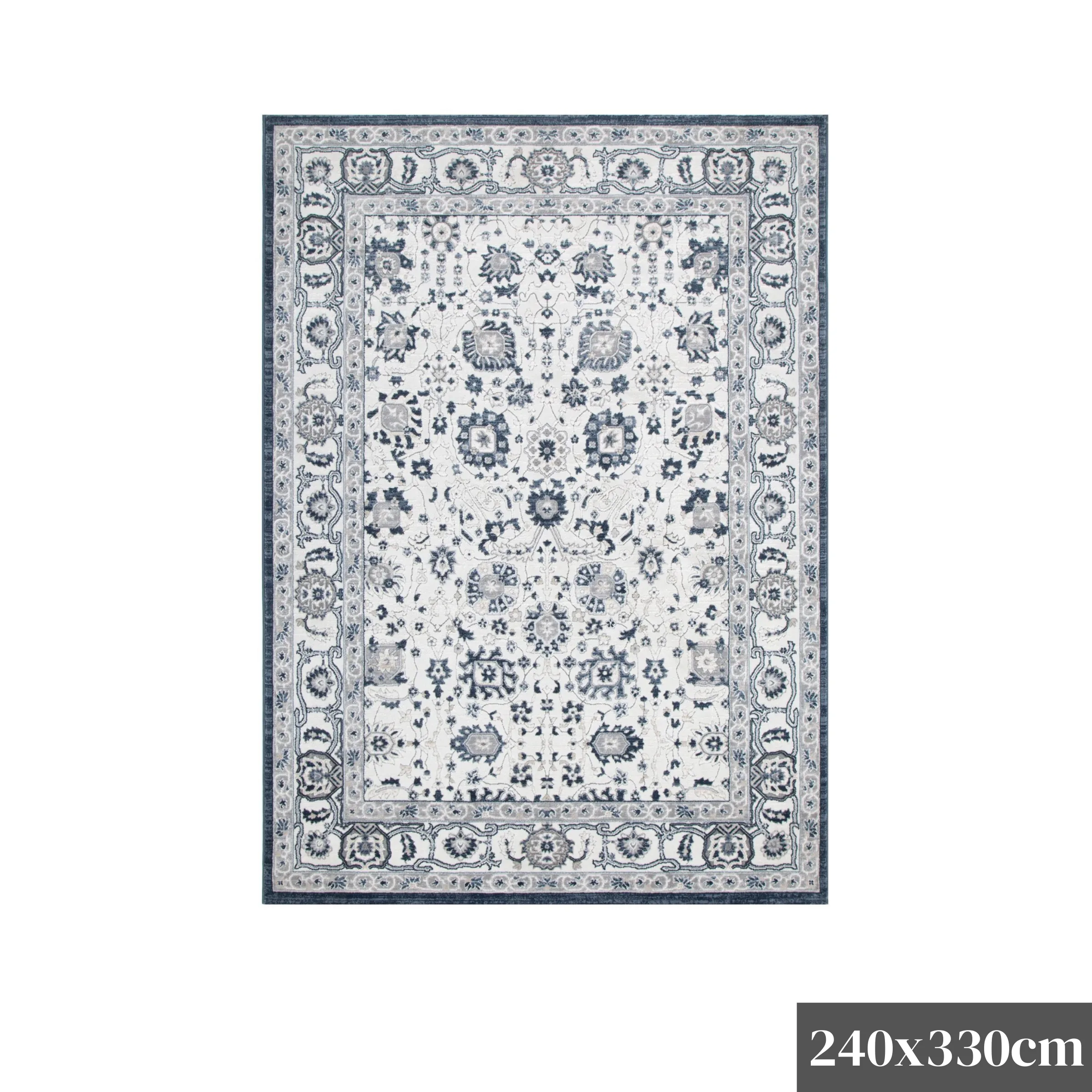 DreamWeaver Maya Floral Traditional Rug, Blue, 240x330cm