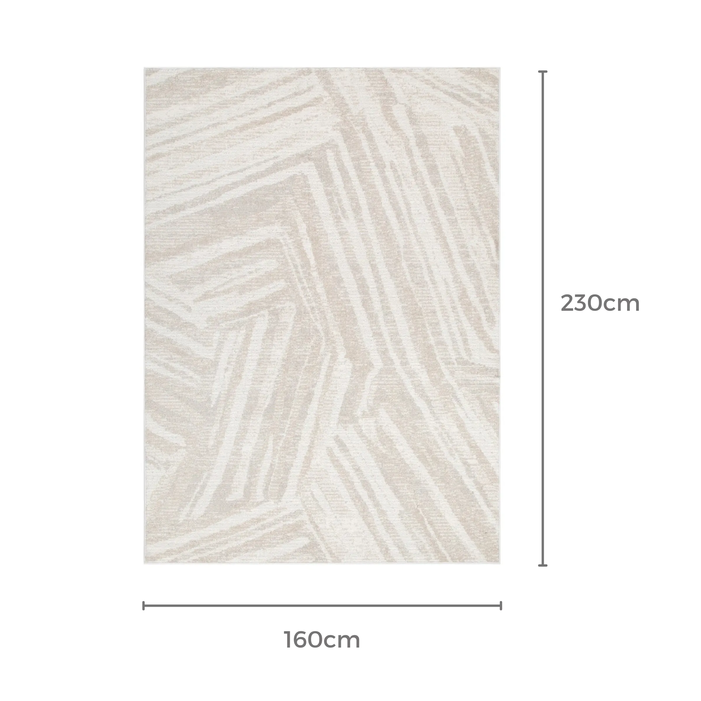 DreamWeaver Toscana Geo Lines Rug, Beige Cream, 160x230cm