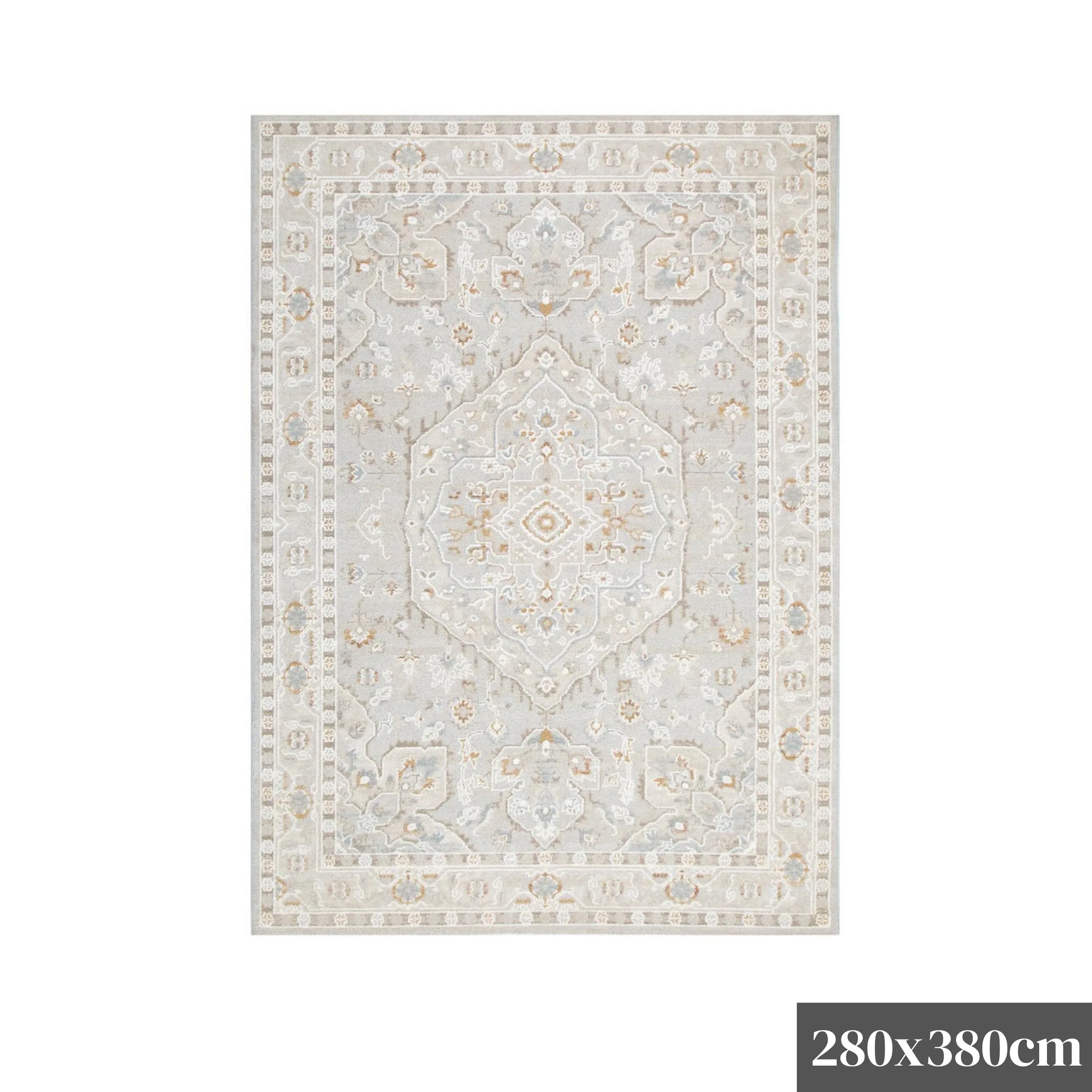 DreamWeaver Trend Medallion Transitional Rug, Beige Multi, 280x380cm
