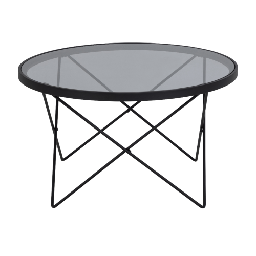 Hjem Design Castin Round Glass Top Coffee Table