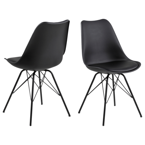 Hjem Design Nyx Dining Chair, Black, Set of 2