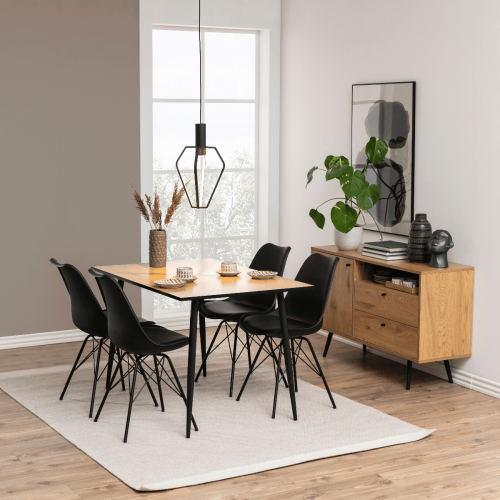 Hjem Design Nyx Dining Chair, Black, Set of 2