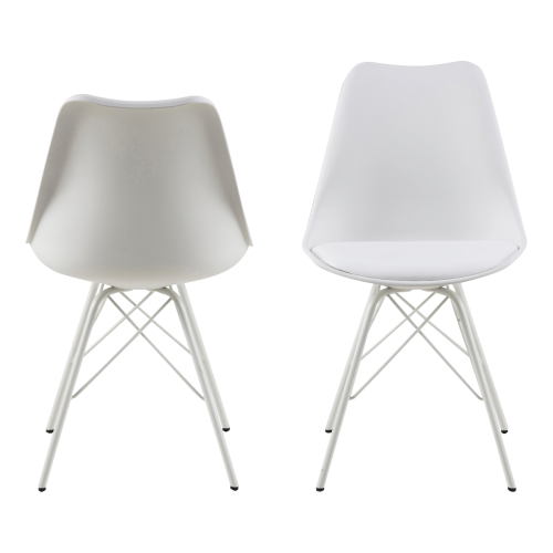 Hjem Design Nyx Dining Chair, White, Set of 2